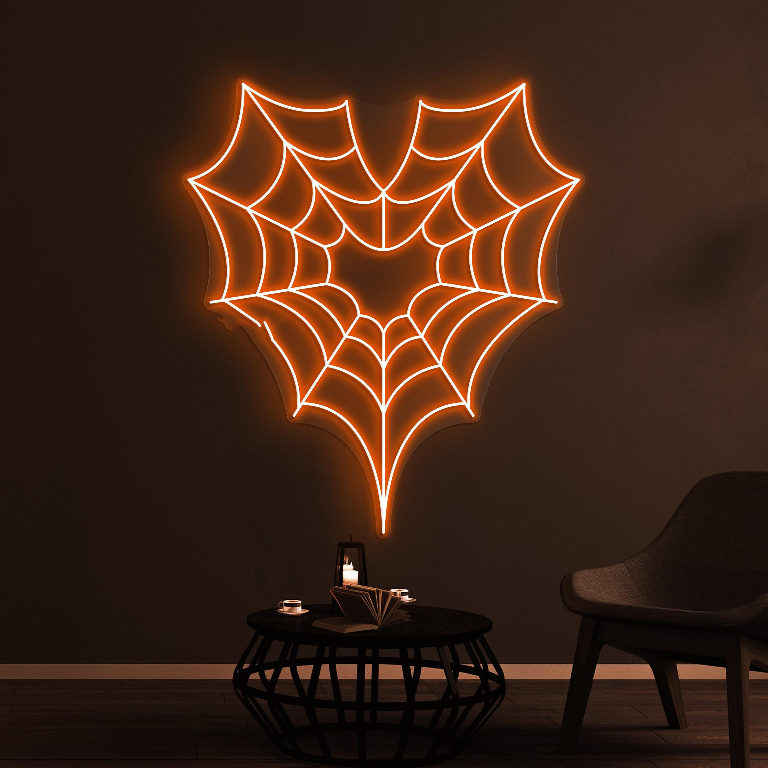 Spider Web Neon Sign, Spider Web LED Light, Spider Wall Decor, Home Wall Art, Personalized Spider Web Sign, Bar Decor, Party Neon Light