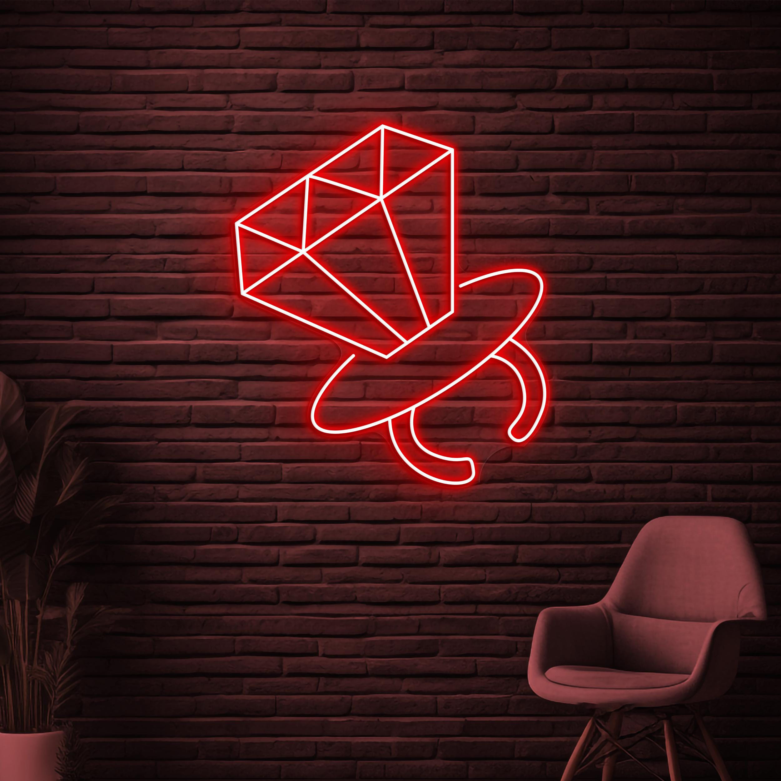 Diamond Ring Neon Sign, Diamond Ring LED Light, Engagement Ring Wall Decor, Romantic Wall Art, Decor for Engagement Party, Gift For Couple