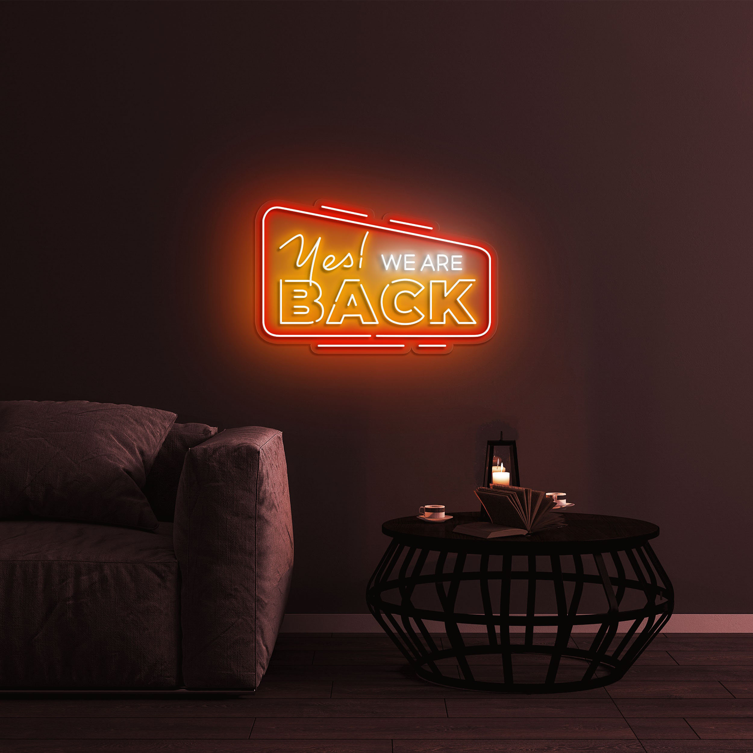 Yes! We Are Back Neon Sign, Open Sign for Shops, Neon Wall Decor for Businesses, Events, and Celebrations, Eye-catching Storefront Decor