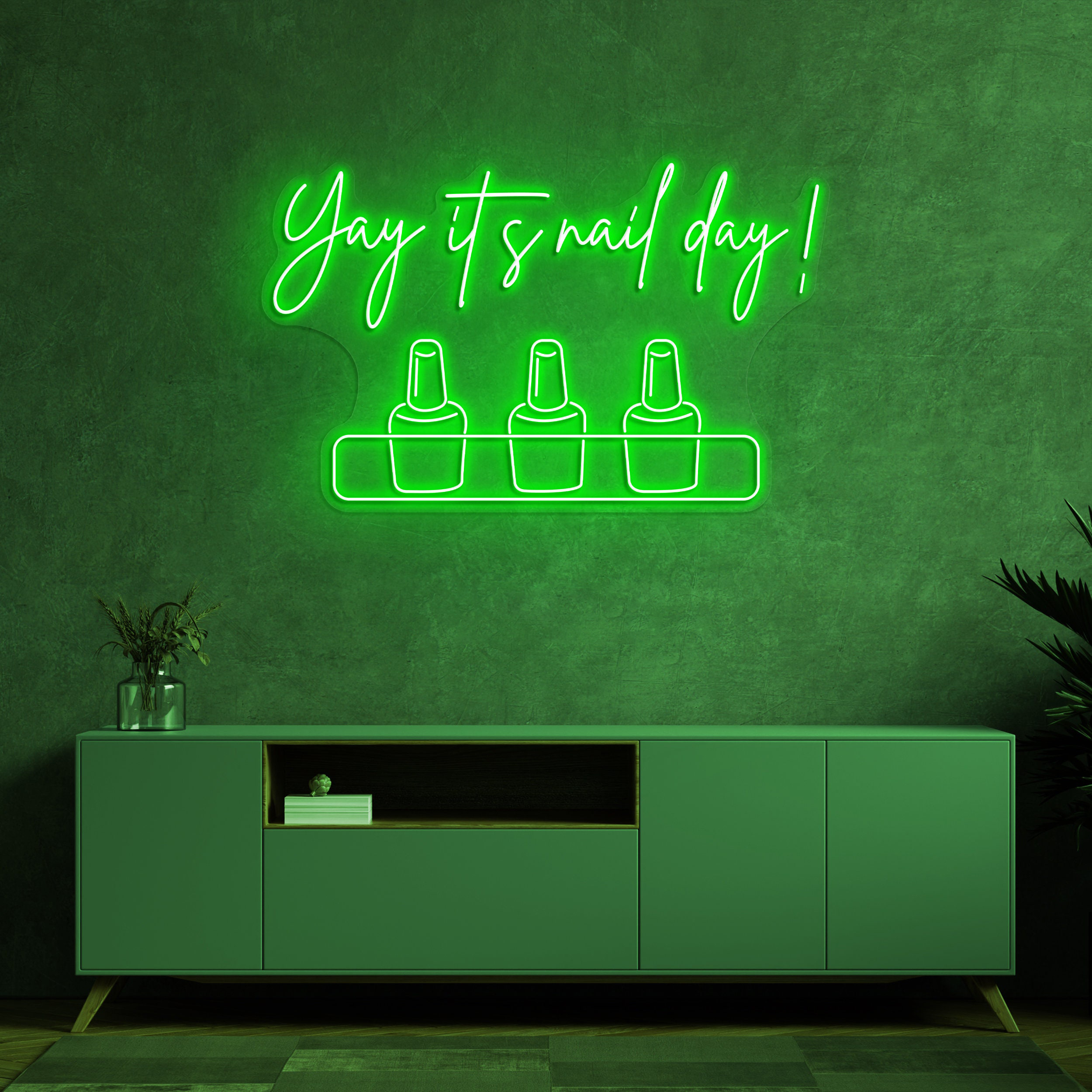 Yay It's Nail Day Neon Sign, LED Salon Sign, Nail Polish Neon Light for Beauty Room Decor, Home Art, Gift Nail Art, Salon Decor, Beauty Sign