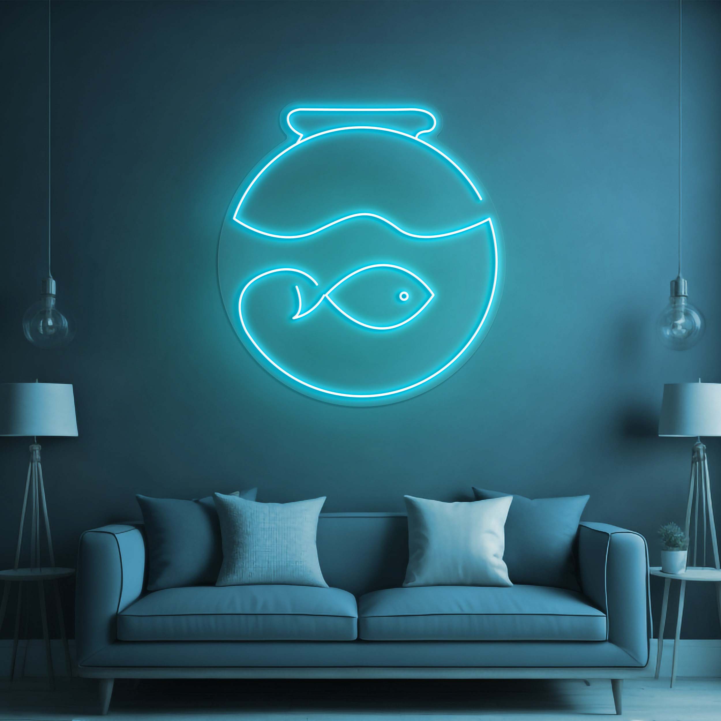 Fish Tank LED Neon Sign, Fish Neon Light for Home Decor, Perfect for Kids' Room, Office, Fish Rooms, Birthday Gift Neon Sign for Fish Lovers