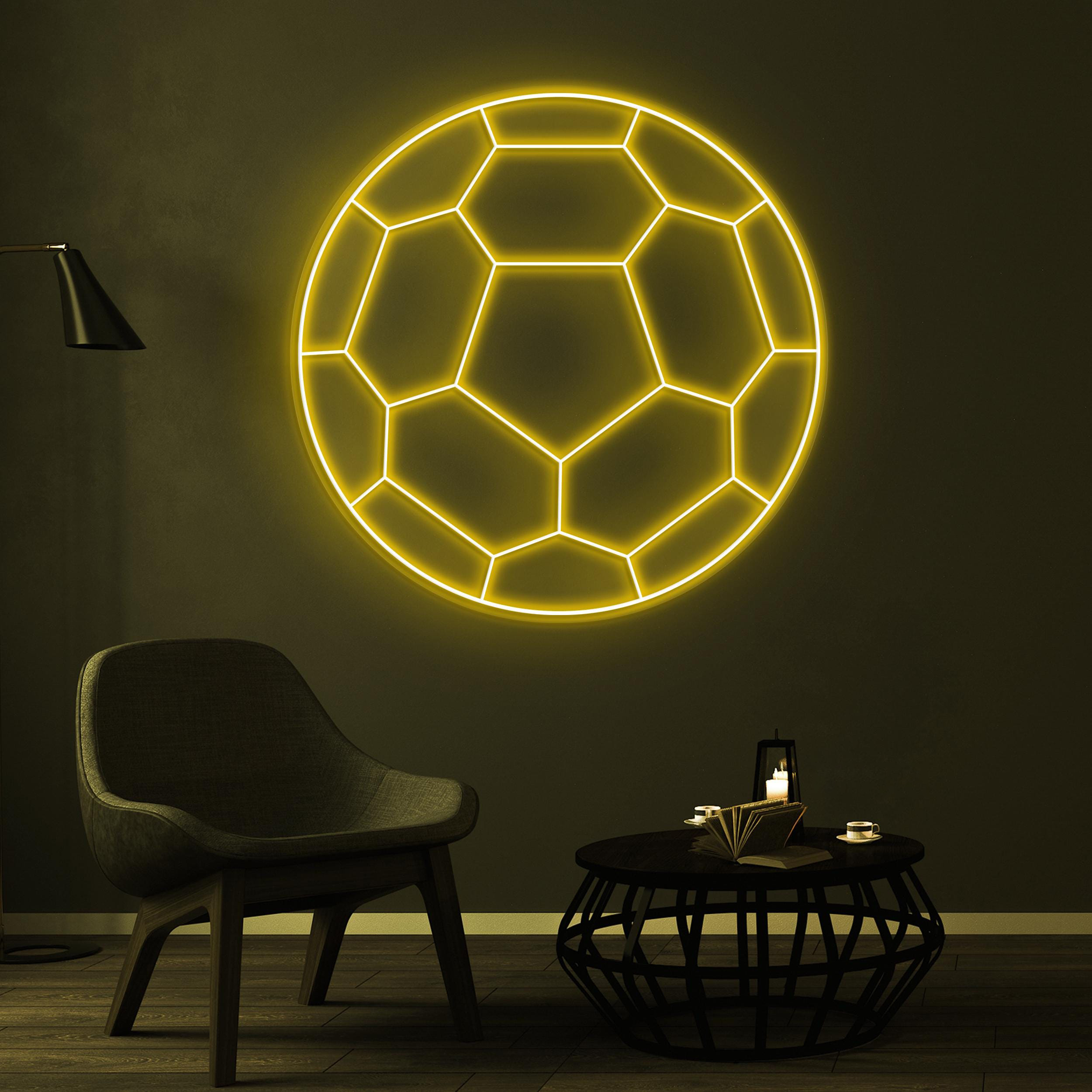 Soccer Ball Neon Sign, Soccer Ball LED Light, Football Lover Wall Art, Football Club Led Sign, Sports Shop Wall Decor, Game Room Neon Light