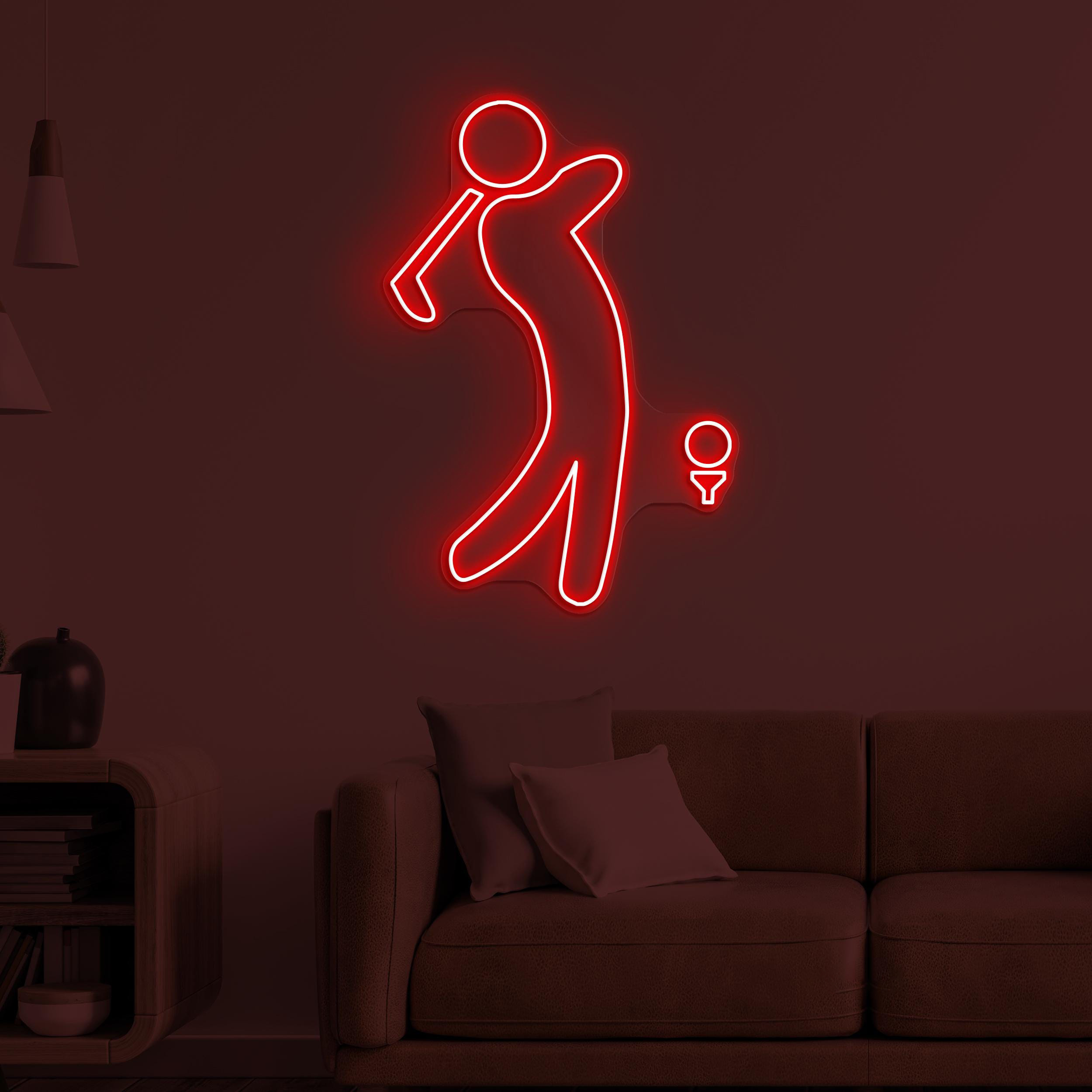 Golf Player Neon Sign, Golf Player LED Light, Golf Club Wall Decor, Sports Shop Wall Art, Golf Fan Neon Sign, Boy Playing Golf Neon Light
