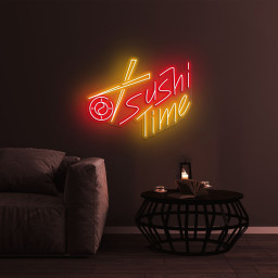Sushi Time Neon Sign, Kitchen Decor Sign for Sushi Lovers, LED Wall Decor for Japanese Cuisine, Restaurants, and Home Kitchen Decor, SIgn