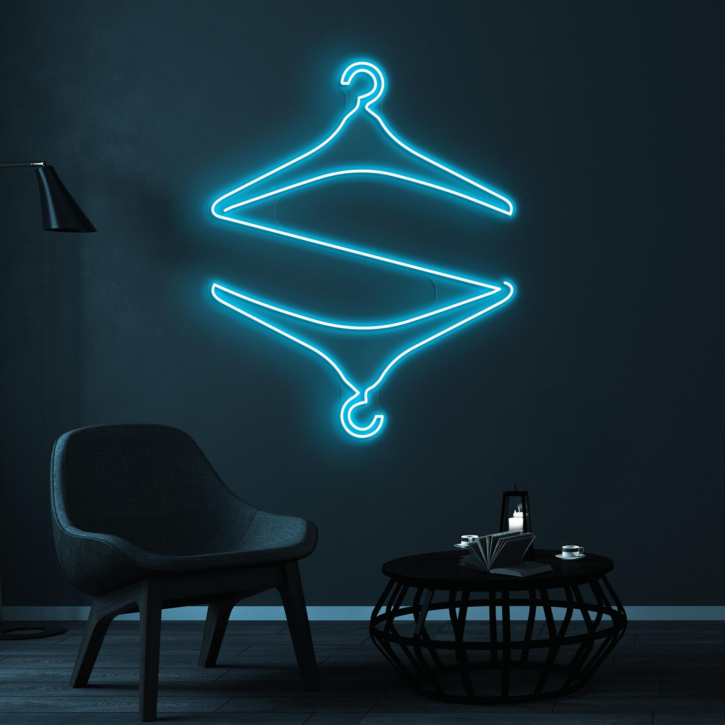 Hanger Neon Sign, Hanger LED Light, Interlocking Hangers Wall Art, Cloth Hanger Wall Decor, Boutique Neon Light, Brand Shop Wall Decor, Gift