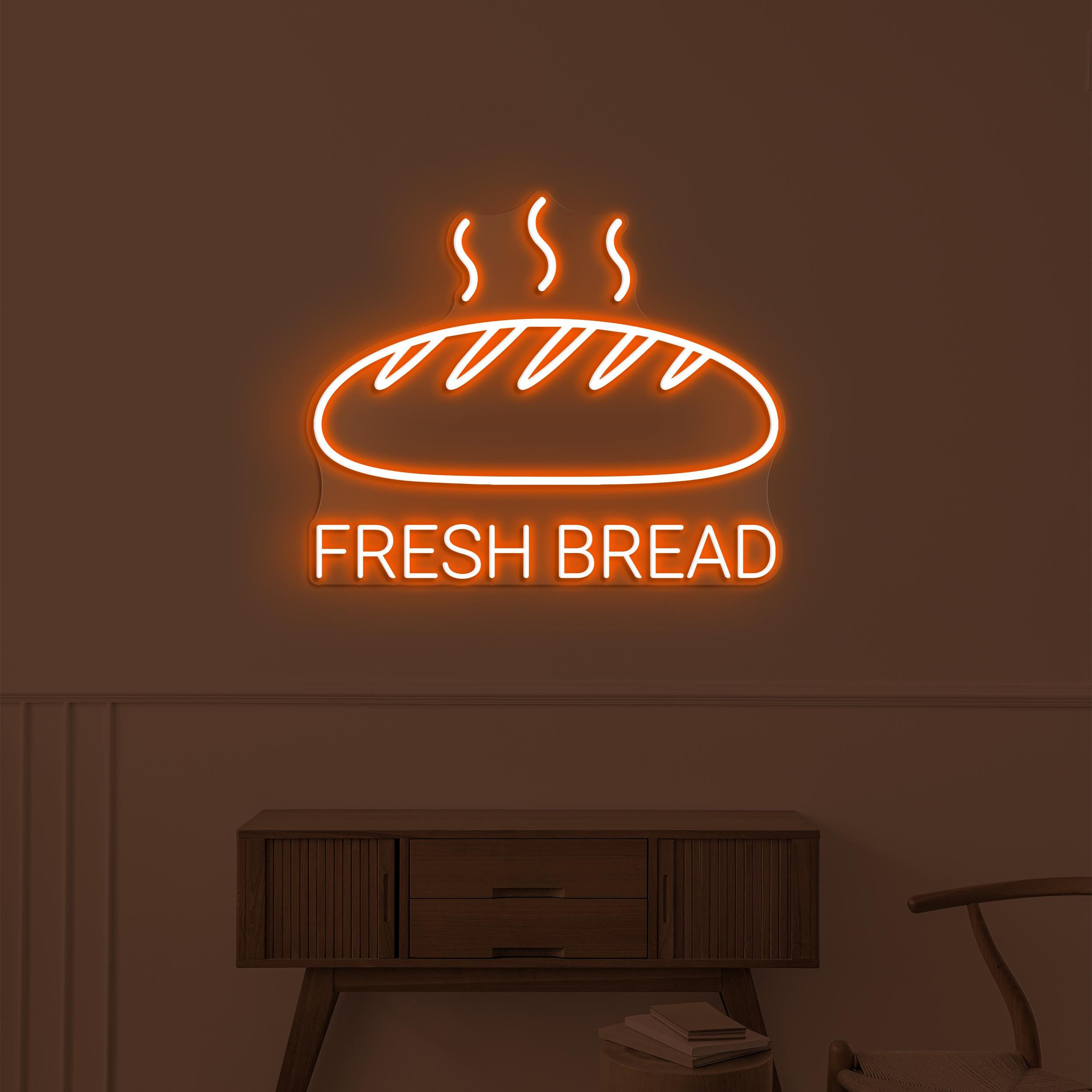 Fresh Bread Neon Sign, Fresh Bread LED Light, Bakery Wall Decor, Warm Bread Neon Light, Fresh Baked Bread Neon Sign, Hot Bread Wall Sign