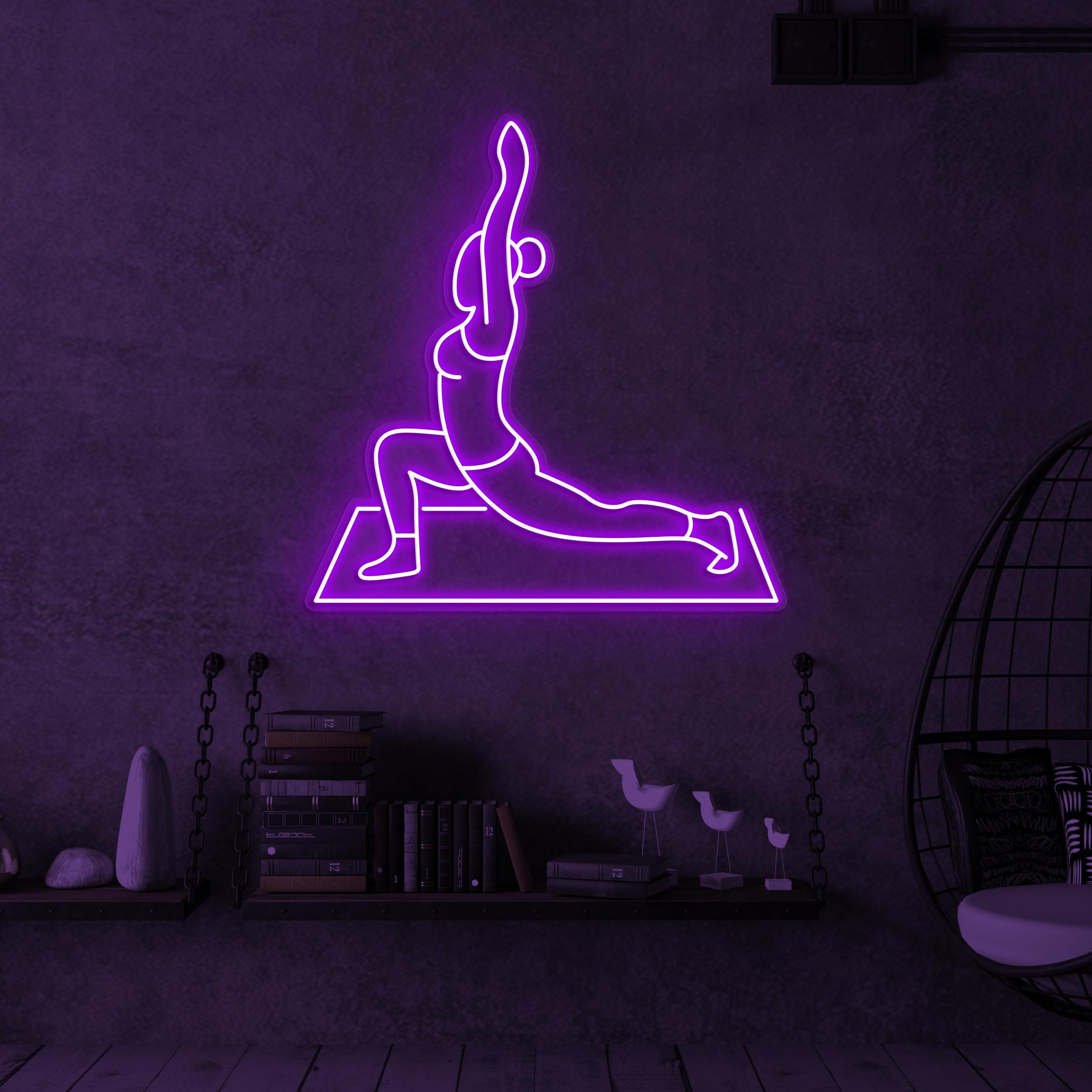Girl Yoga Neon Sign, Girl Yoga LED Light, Yoga Club Wall Decor, Gym Wall Art, Yoga Pose Neon Sign, Fitness Room Led Light, Workout Neon Sign