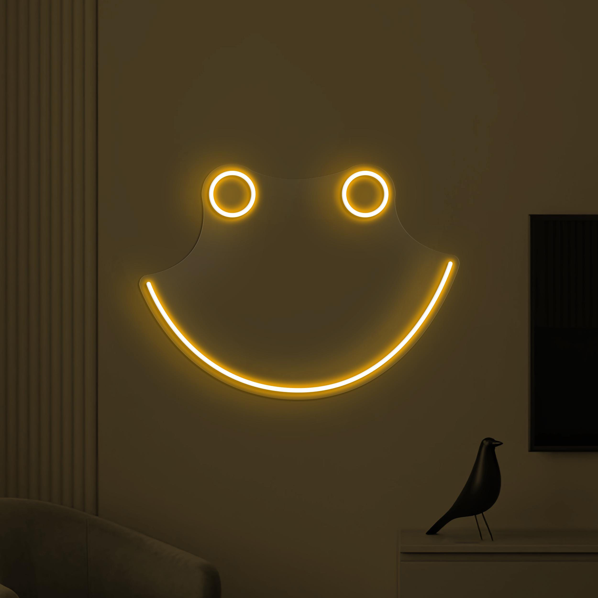 Smiley Face Neon Sign, Smiley Face LED Light, Decor for Home, Bedroom, Nursery Room and Party, Emoji Neon Light, Happy Emoji Neon Decor