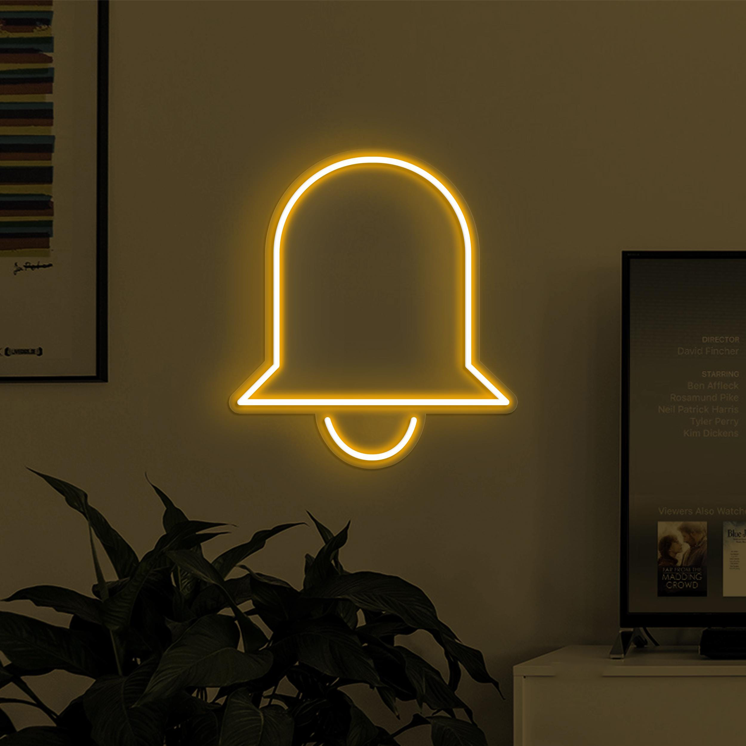 Bell Neon Sign, Bell LED Light, Notification Bell Wall Decor, Led Neon Light, Custom Neon Sign, Home Wall Art, Cafe and Bar Neon Art, Gift