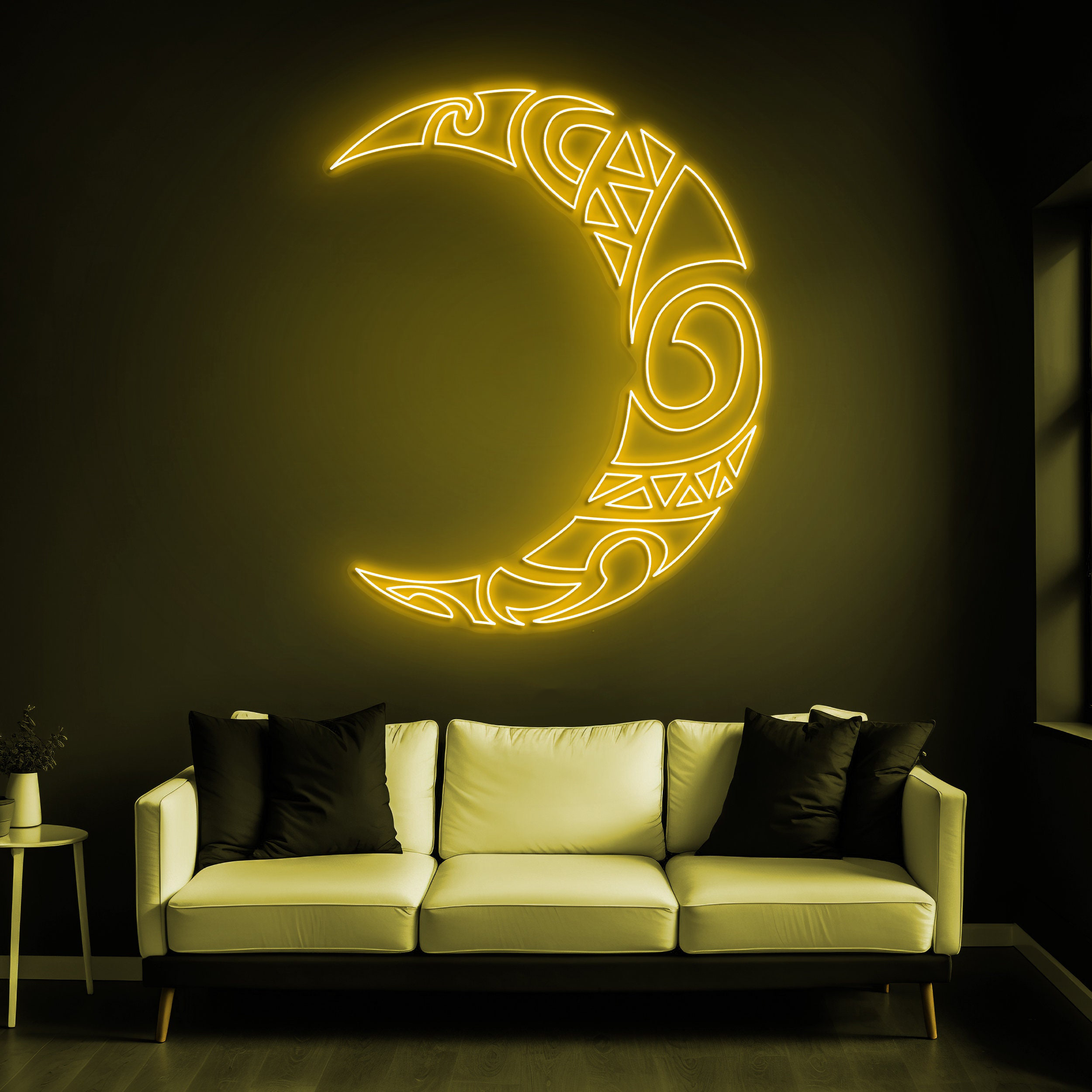 Egyptian Moon Led Light, Moon Neon Sign, Mancave decor, Egyptian decor Sign, Led decor, Custom Neon Sign, Moon Led Decor, Moon Neon Art Sign