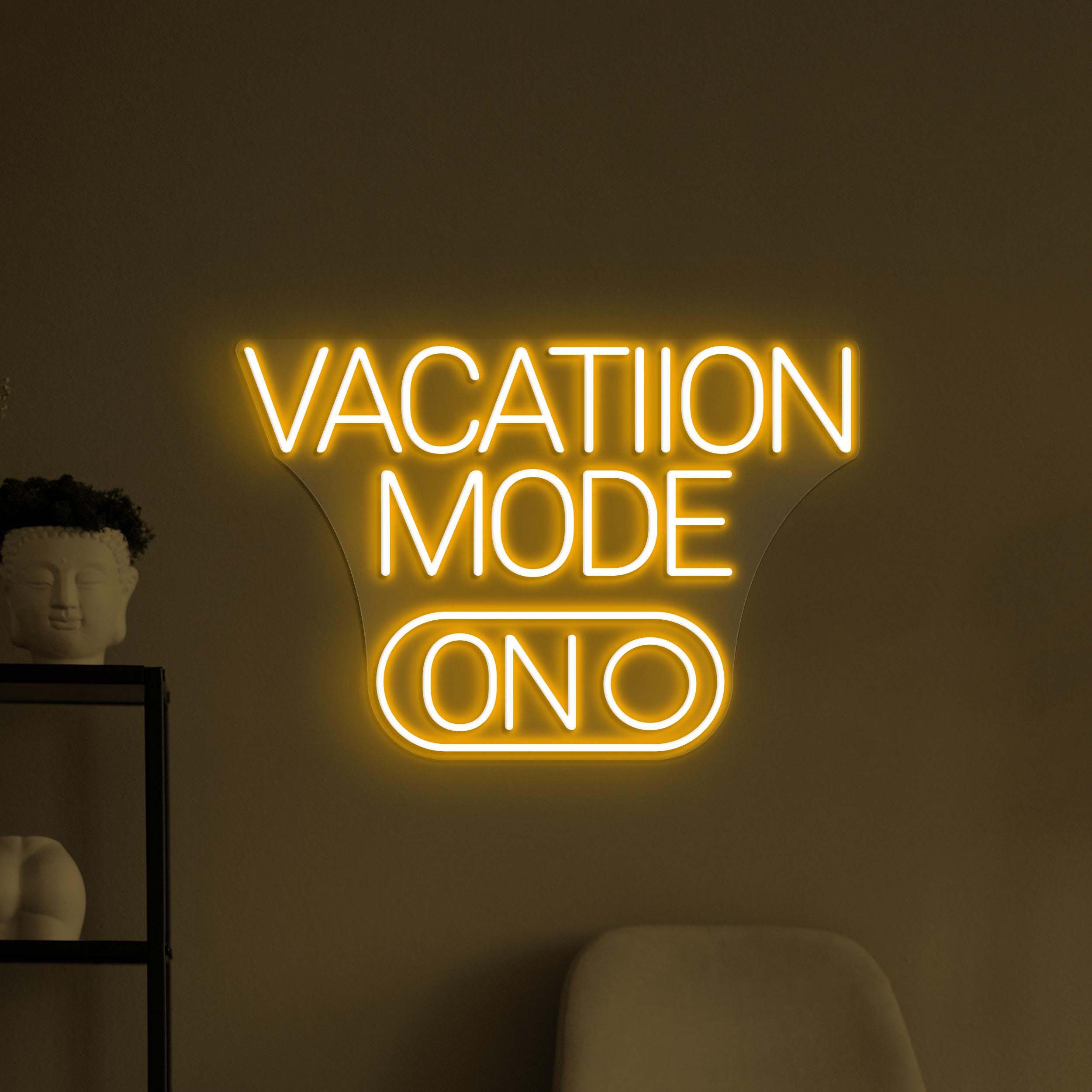 Vacation Mode On Neon Sign, Vacation Mode On LED Light, Home Wall Decor, Kids Room Wall Art, Personalized Neon Sign, Relax Mode Neon Light