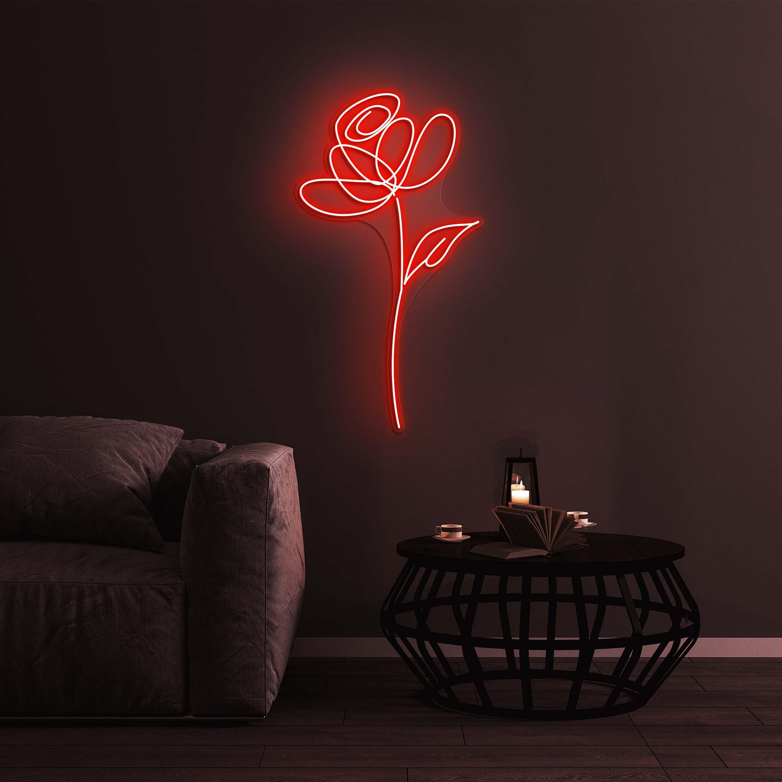 Rose Neon Sign, Rose Flower LED Light, Rose LED Neon Art, Home Wall Decor, Decoration for Party, Garden & Yard, Gift for Her, Custom Sign