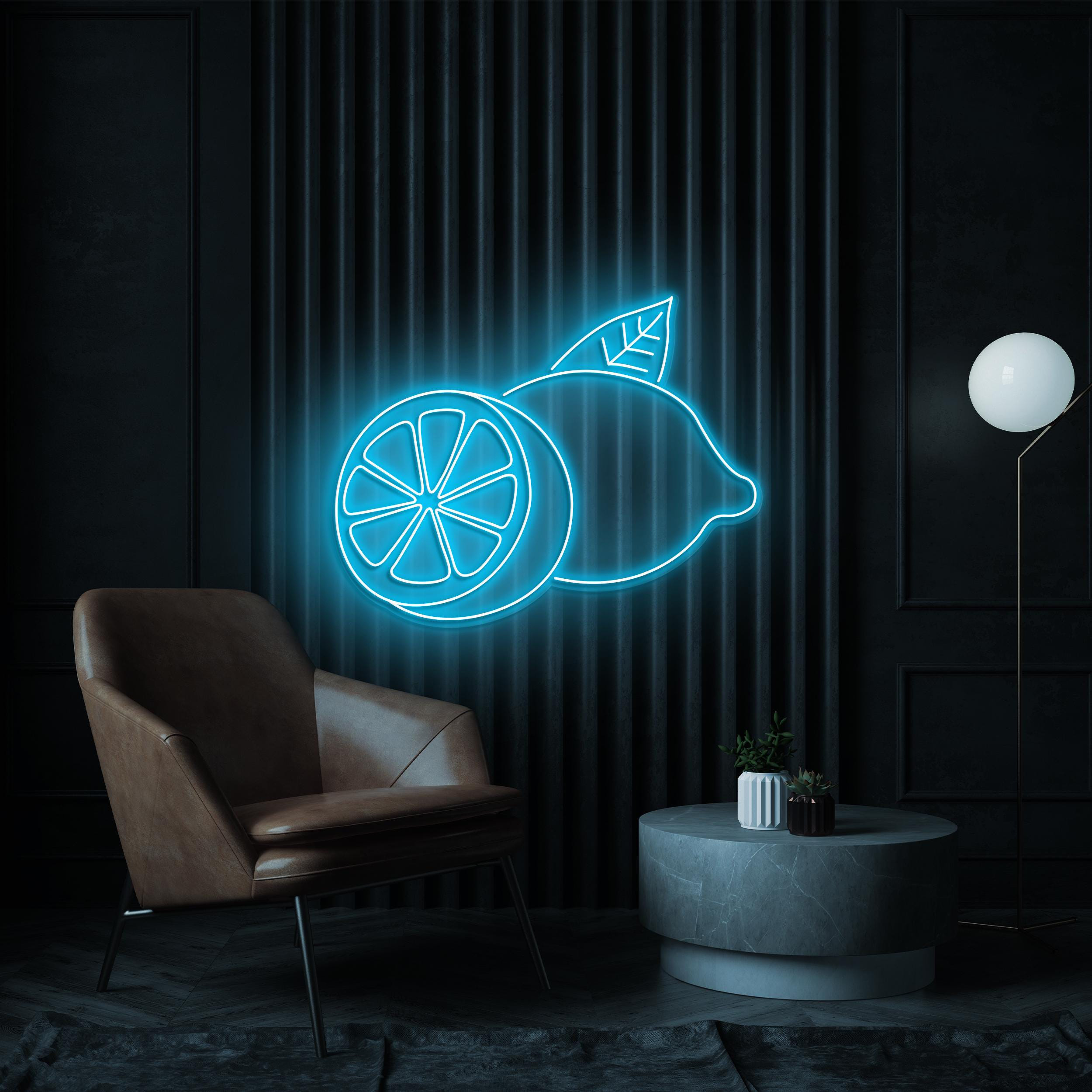 Lemon Neon Sign, Lime LED Light, Lemon with Leaf Wall Decor, Bar Pub Wall Art, Summer Beverage Neon Sign, Drink Corner Decor, Kitchen decor