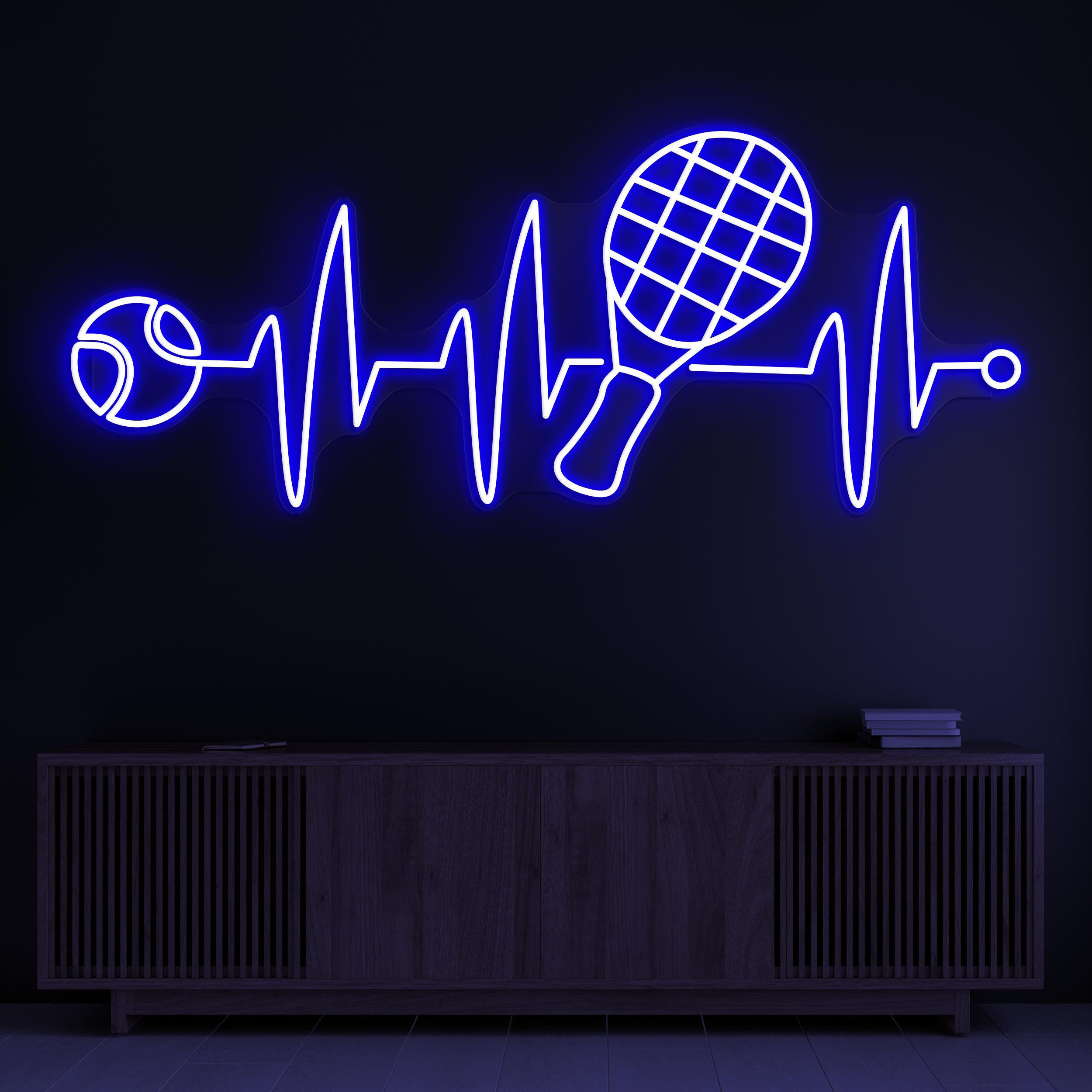 Tennis Neon Sign, Tennis LED Light, Tennis Heartbeat Wall Decor, Sports Shop Neon Art, Home Wall Decor, Custom Sign, Heartbeat Tennis Art
