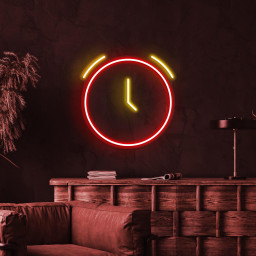 Clock Neon Sign, Clock LED Light, Neon Decor for Cafe, Bar, Restaurants, Time Wall Art, Kids Room Neon Light, Gift for Birthday, Custom Sign