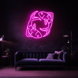 Pisces Neon Sign, Zodiac Horoscope LED Wall Decor, Astrology Gift, Pisces Neon Light for Bedroom, Zodiac Horoscope Neon Sign, Beautiful Gift