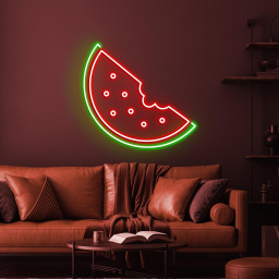 Watermelon Neon Sign, LED Watermelon Light, Watermelon Slice for Fruit Store, Fruit Juice Bar Decor, Kids Room Art, Food Sign for Home Decor