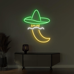 Chili Sombrero Hat Neon Sign, Chili with Sombrero LED Light, Chili Wall Decor, Custom Neon Sign, Mexico Chili Light, Home & Restaurant Art