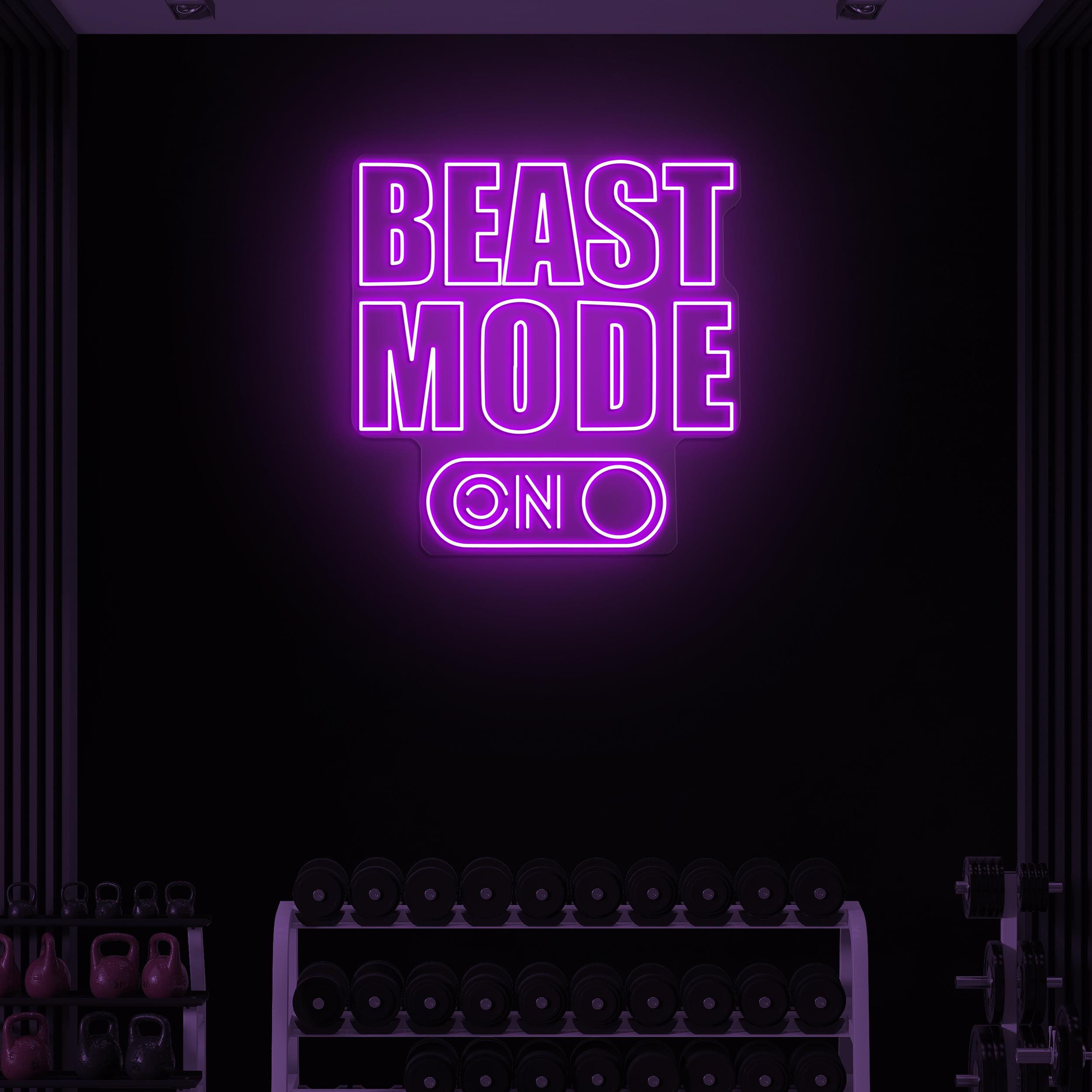 Beast Mode Neon Sign, Beast Mode On LED Light, Custom Neon Sign, Fitness Neon Sign, Housewarming Gift Art, Gym Neon Wall Art, Gym Lover Gift