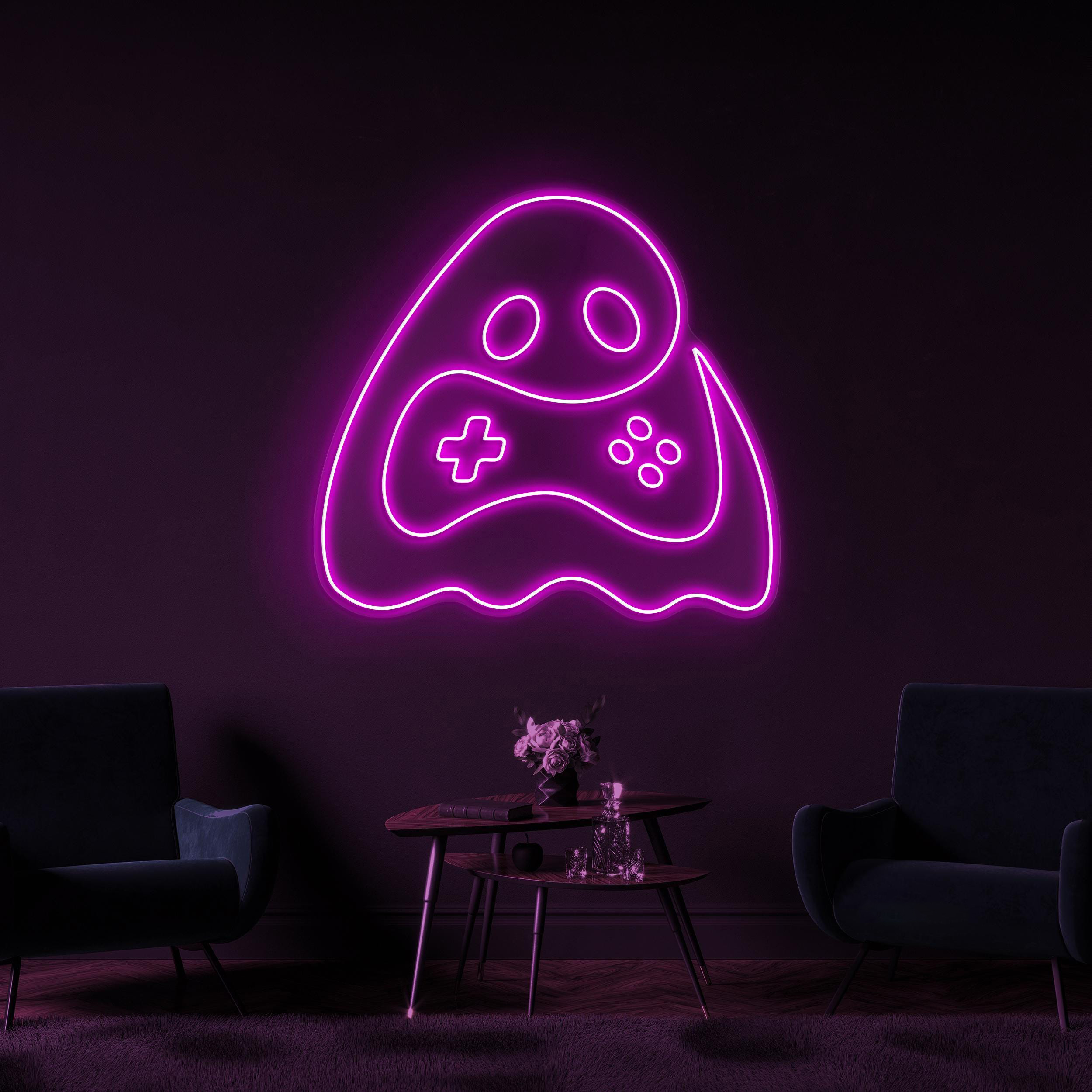 Game Controller Neon Sign, Ghost Game Controller LED Light, Game Room Wall Decor, Led Wall Art, Gaming Zone Light, Boys Room Sign, Gift