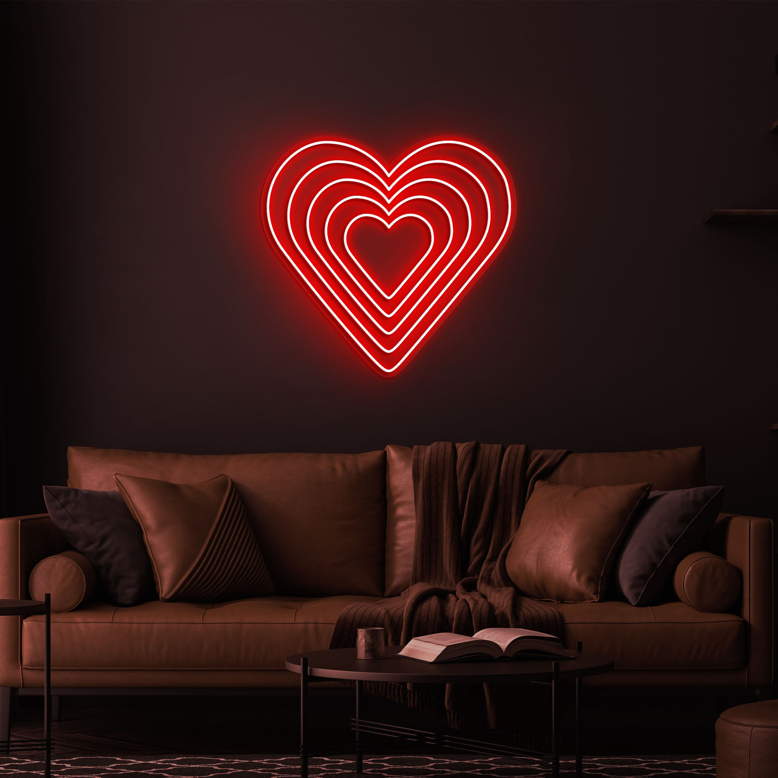 Heart Neon Sign, Heart in Heart Neon Light, Rainbow Hearts Light, Neon Heart Sign for Bedroom, Party, Gift for Mother, Daughter, Girlfriend