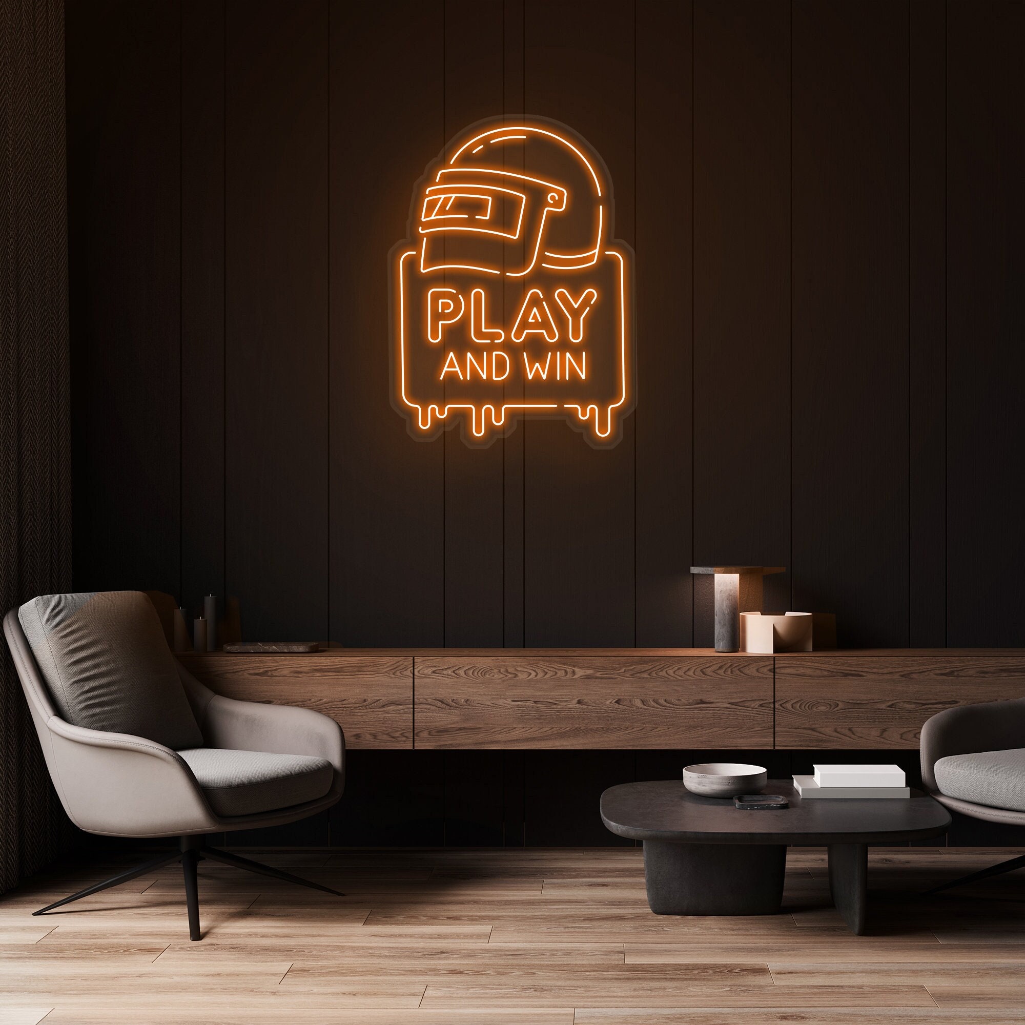 Play and WIN Neon Sign, LED Game Room Decor, Gaming Wall Art, Neon Light for Gamers, Gift for Players, Game Zone Wall Decor, Gift Idea, Sign