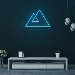 Geometric Mountains Neon Sign, Mountain Neon Light, Science Decor Sign, Room Decor, Custom Neon Art, LED Mountain Light, Home Wall Decor
