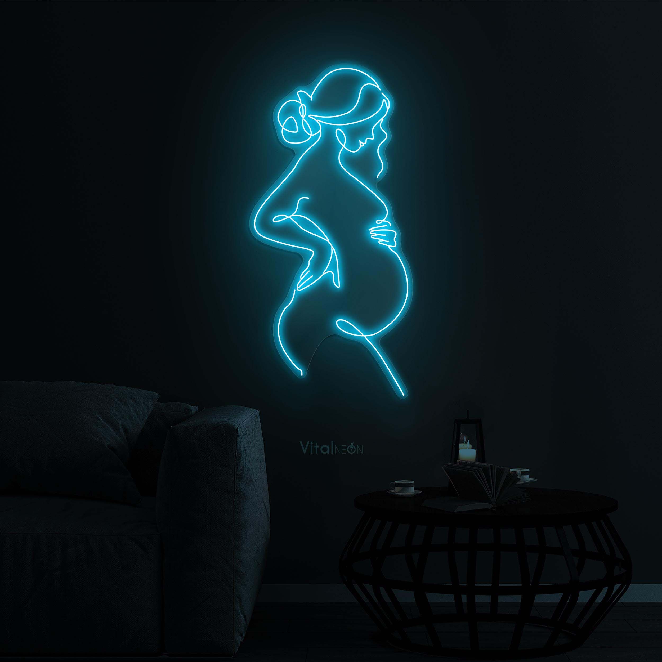 Pregnant Woman Neon Sign, Pregnant Girl LED Light, Pregnant Woman Neon Art, Motherhood Wall Art, Guinea Hospital Wall Decor, Baby Bump Sign