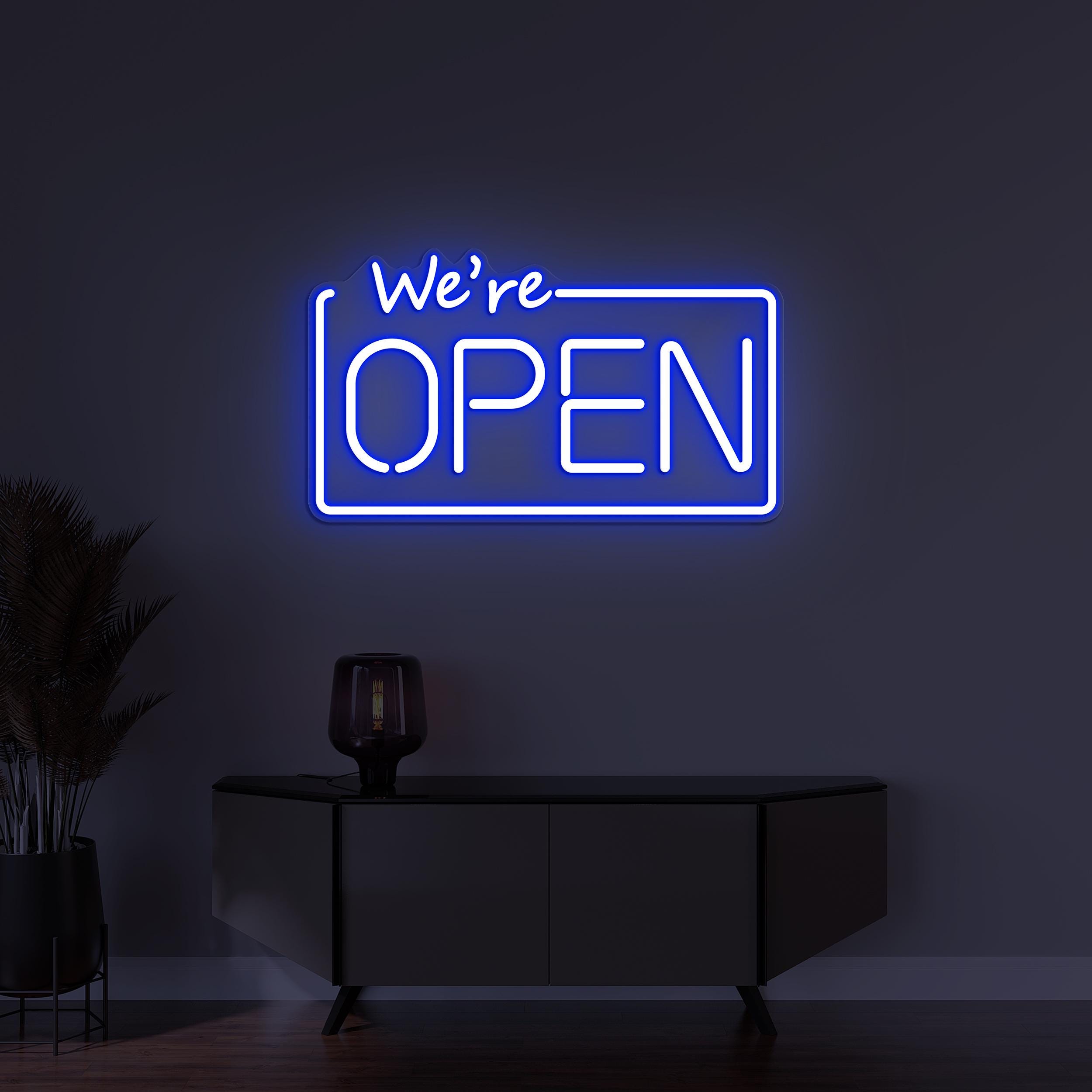 We're Open Neon Sign, We Are Open LED Light, Personalized Sign for Business, Decor for Stores, Cafe, Bar, Shops, Welcoming Neon Wall Light