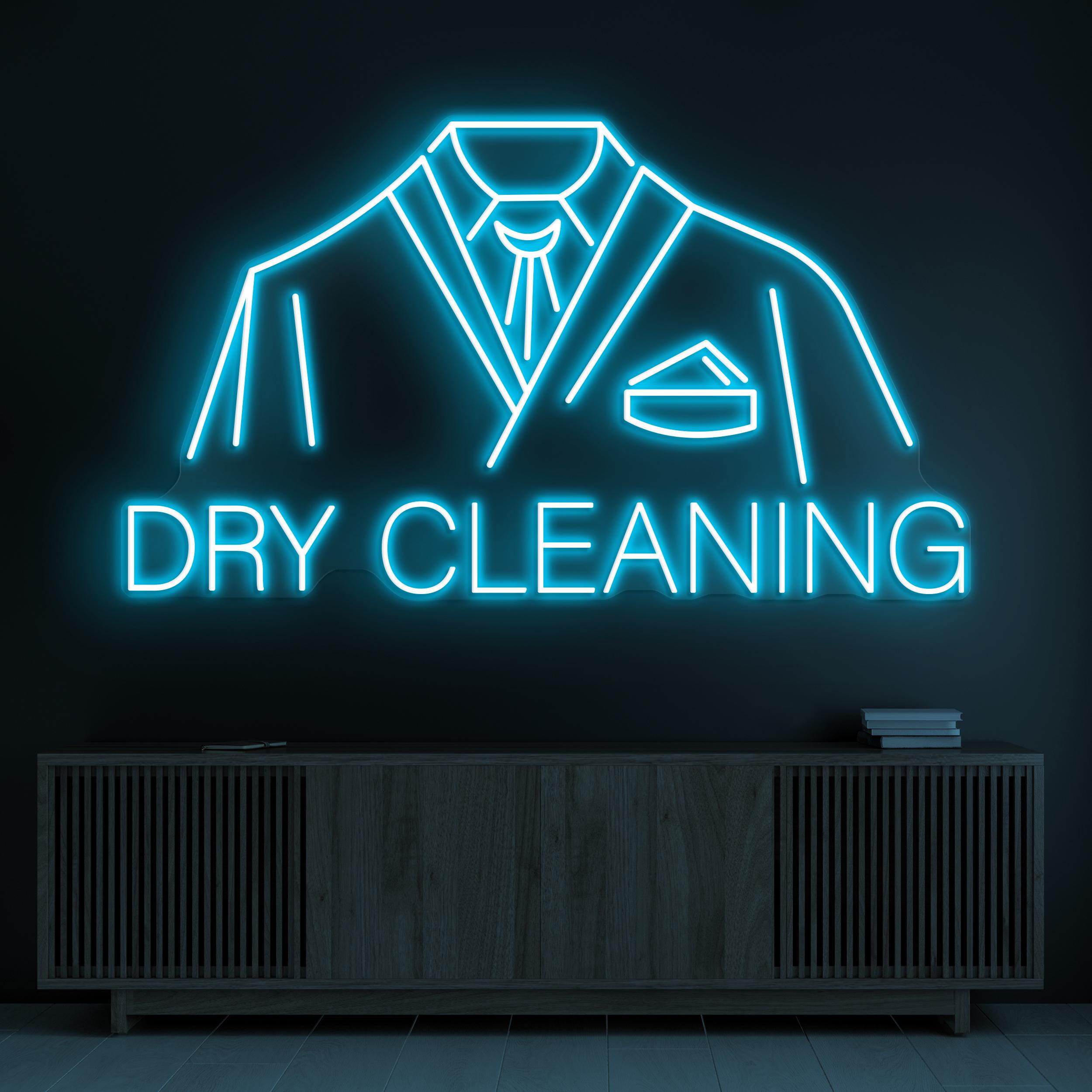 Dry Cleaning Neon Sign, Dry Cleaning LED Light, Suit Clean Wall Art, Hanger Clean Neon Decor, Garment Care Light, Dry Clean Shop Wall Decor