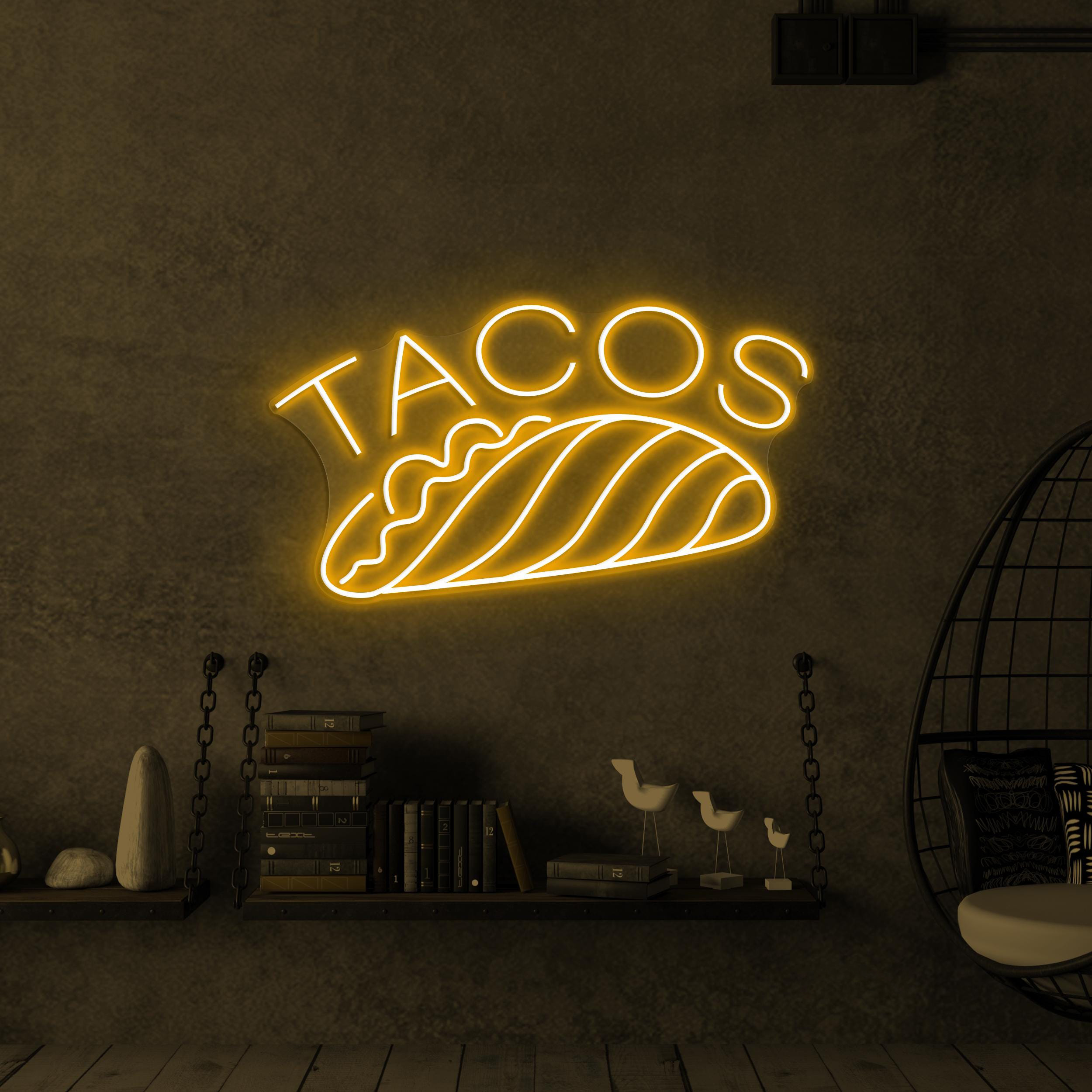 Taco Neon Sign, Taco LED Light, Restaurant Wall Decor, Street Food Wall Art, Fast Food Led Sign, Mexican Food Neon Sign, Mexican Taco Art