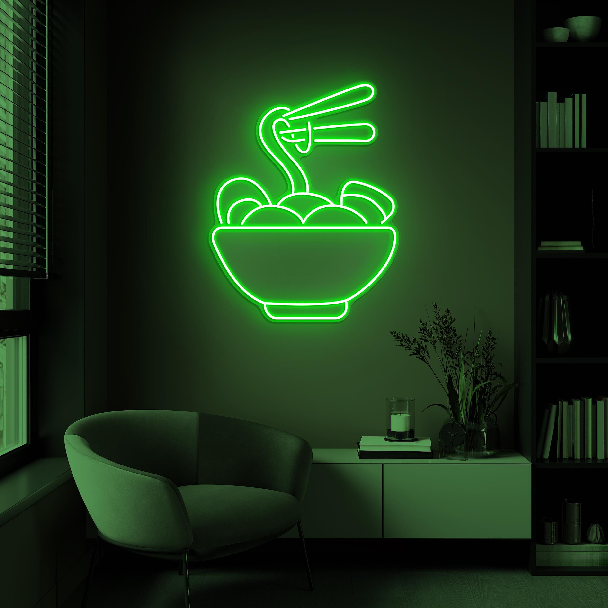 Ramen Bowl Neon Sign, Ramen Bowl LED Light, Ramen Noodles Bowl Wall Art, Ramen Lover Gift, Kitchen & Restaurant Wall Decor, Noodle LED Sign
