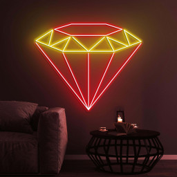 Diamond Neon Sign, Diamond led Wall Decor, Diamond LED Neon Art, Gem Glow Neon Sign, Home Wall Decor, Jewelry Store & Wedding Party Wall Art