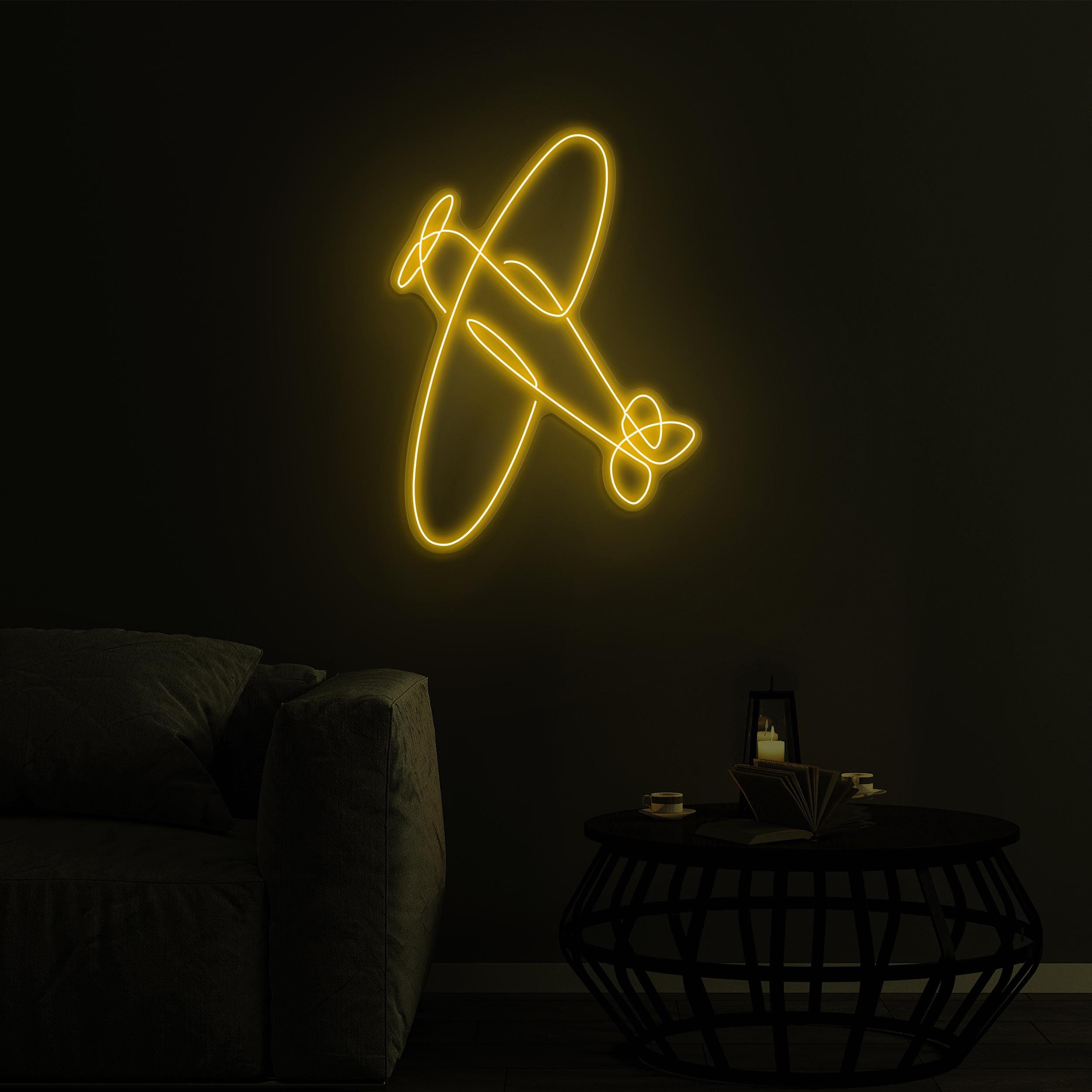 Airplane Neon Sign, Aircraft LED Light, Airplane LED Neon Art, Kids Room Decor, Take Off Neon, Flying High Sign, Travel Agency Led Wall Art