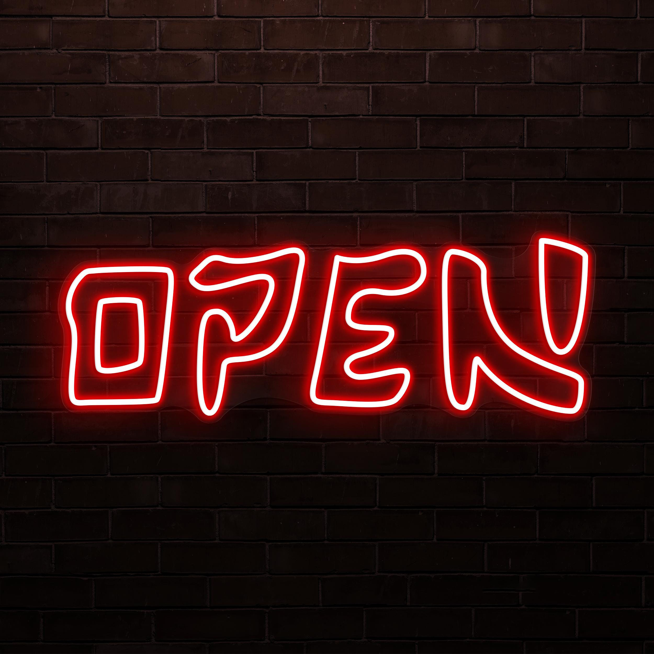 Open Neon Sign, Open LED Light, Storefront Wall Art, Business Hours Wall Decor, Club, Bar, Cafe and Store Wall Art, Open Display Neon Sign