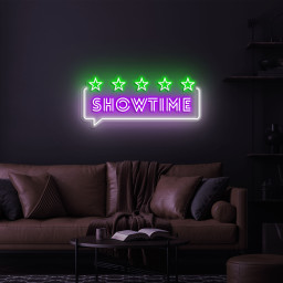 Showtime LED Neon Sign, Custom Neon Light, Lounge Decor Sign, Home Theaters, Studios, and Event Spaces,Eye-catching Wall Decor,LED Neon Sign