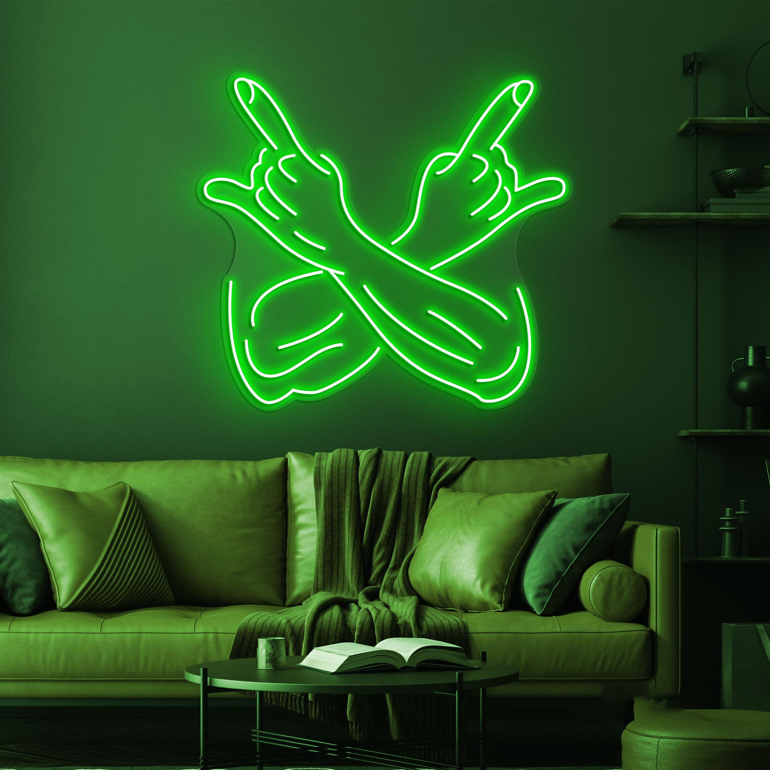 Rock Hand Neon Sign, Music LED Light, Positive Wall Decor, Rock Wall Art, Custom Peace Neon Sign, Rock Finger Neon Decor, Game Room Light