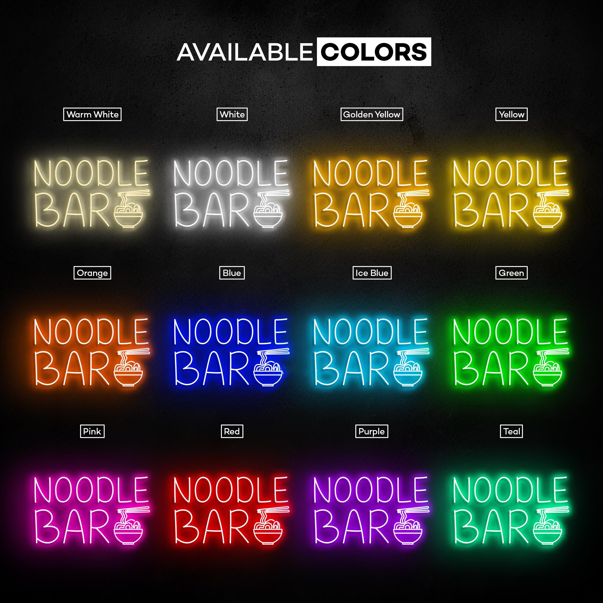 Noodle Bar Neon Sign, Noodle Bar LED Light, Kitchen Wall Decor, Ramen Neon Sign, Pasta Wall Light, Pasta Neon Sign, Asian Restaurant Sign