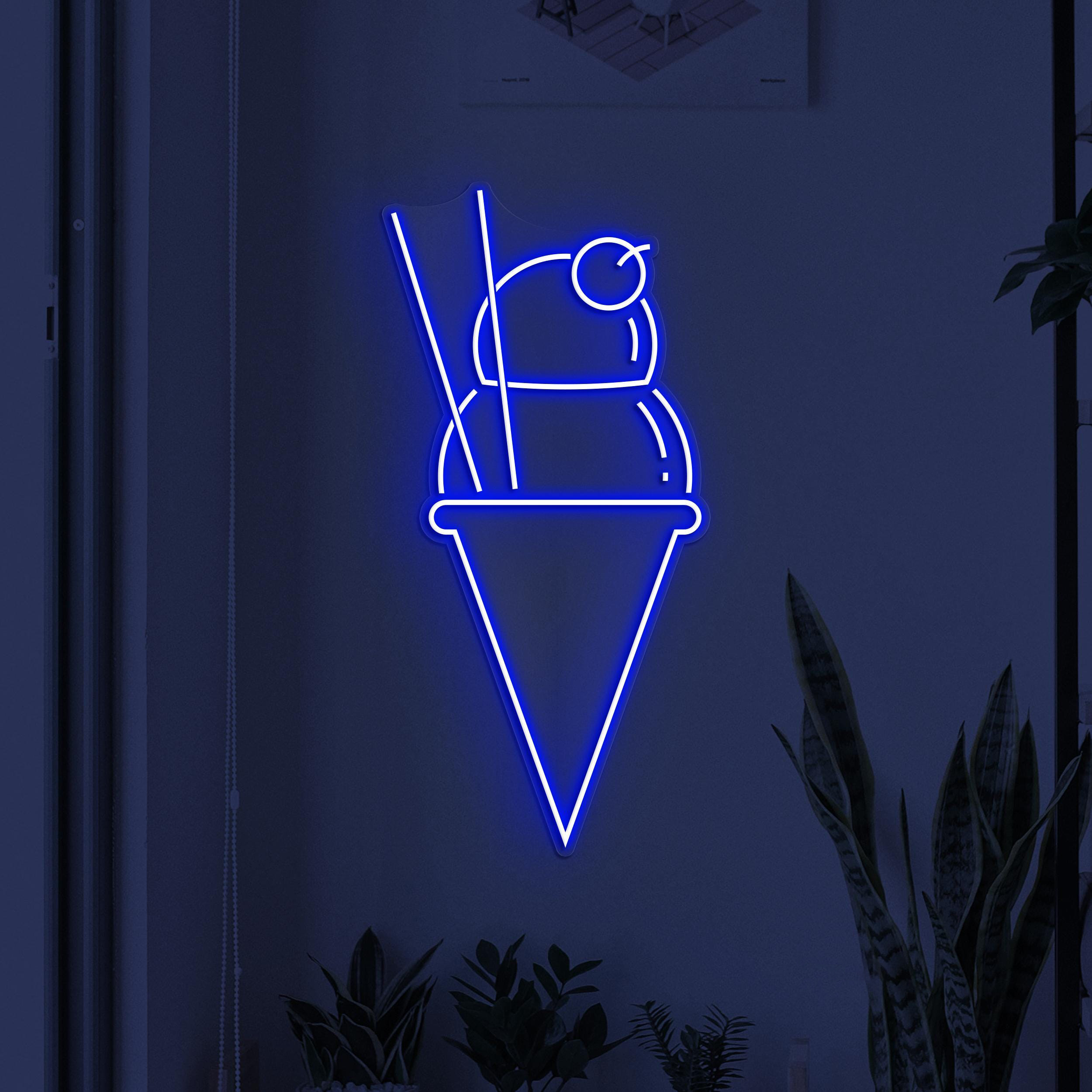 Ice Cream Neon Sign, Ice Cream LED Light, Ice-cream Spot Wall Decor, Cone Ice Cream Wall Art, Sweet Treat Neon Light, Dessert Shop Led Sign