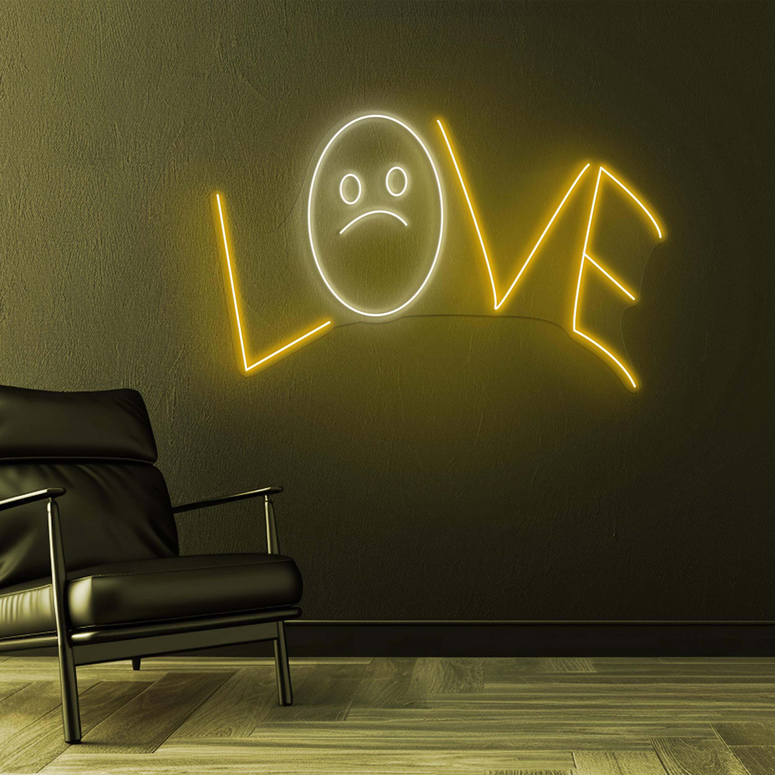 Love Neon Sign, Sad Face Love Neon Art, Love LED Neon Art, Home Wall Decor, Love Light, Custom Neon Sign, Party Neon Sign, Kids Room Decor