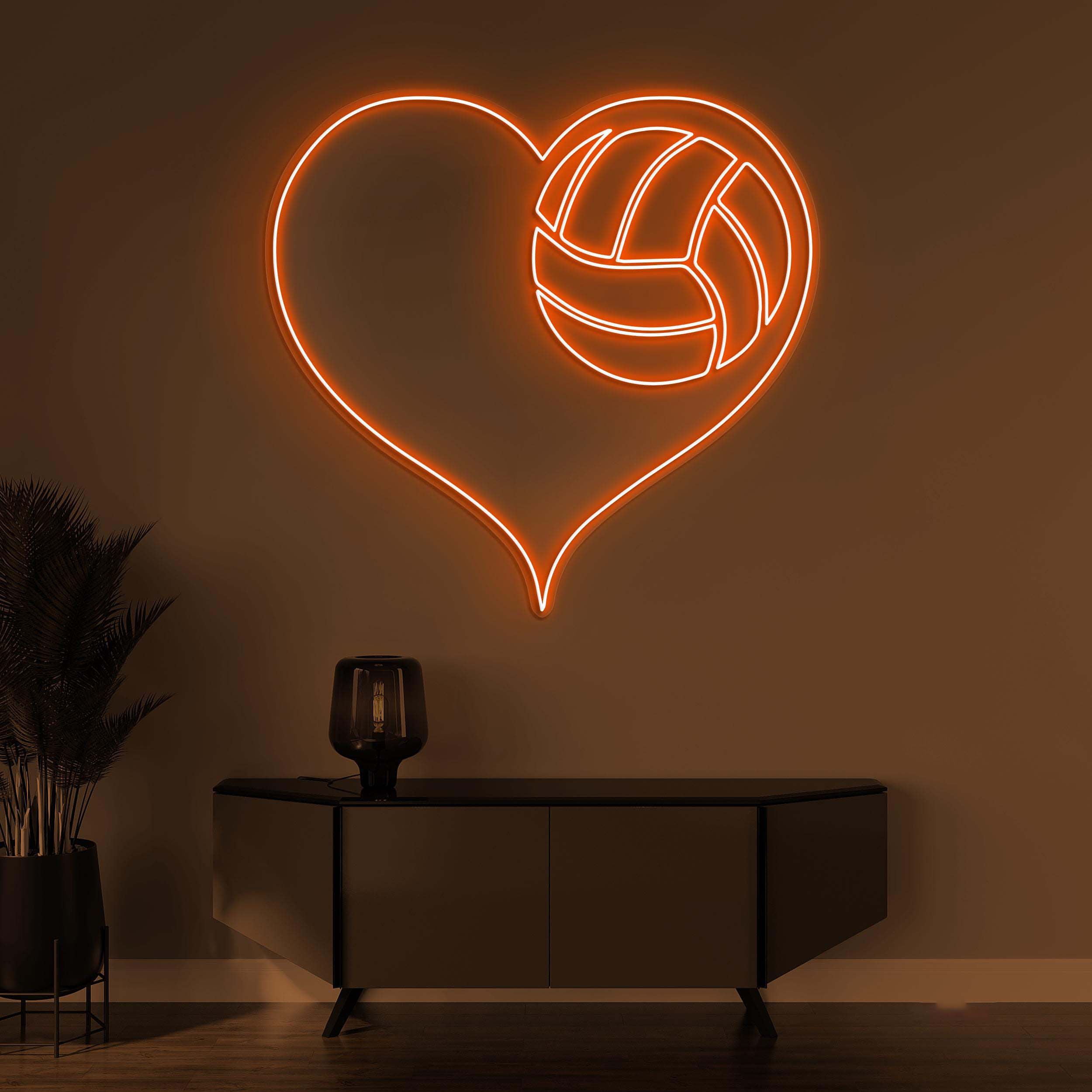 Volleyball Neon Sign, Volleyball LED Light, Volleyball Heart Wall Art, Heart Wall Decor, Volleyball Lover Neon Light, Love Volleyball Club