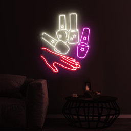 Hand & Nail Polish Neon Sign, Nail Polish LED Light, Nail Polish Hand LED Neon Art, Salon Neon Sign, Nail Artist Home Decor, Girly Room Art