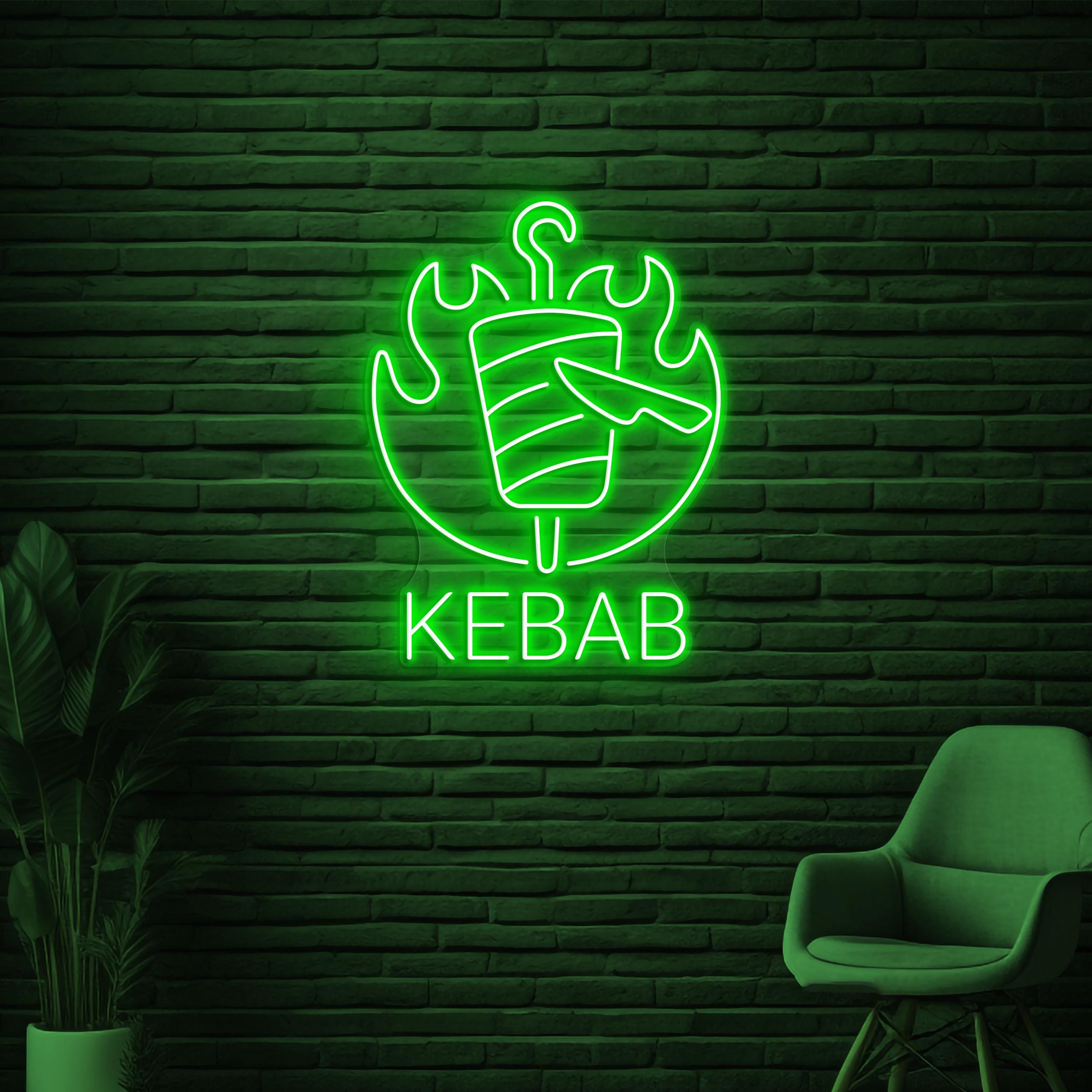 Kebab Neon Sign, Kebab Neon Light, Kebab Logo Wall Art, Restaurant Wall Decor, Business Logo Neon Light, BBQ Shop Neon Sign, Kebab Lover