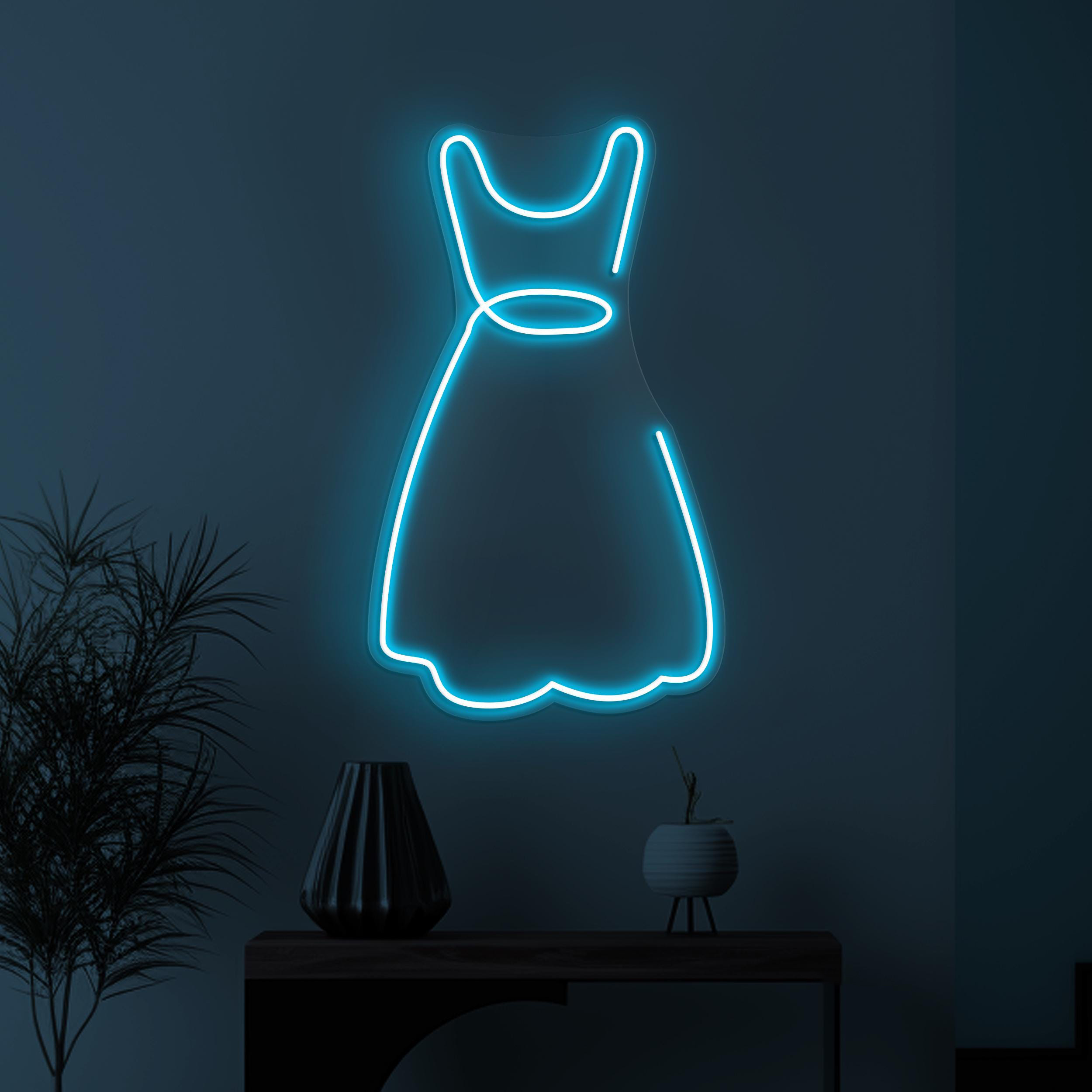 Dress Neon Sign, Dress LED Light, Flowing Dress Wall Art, Boutique Wall Decor, Fashion Neon Light, Led Shop Neon Decor, Custom Cloth Sign