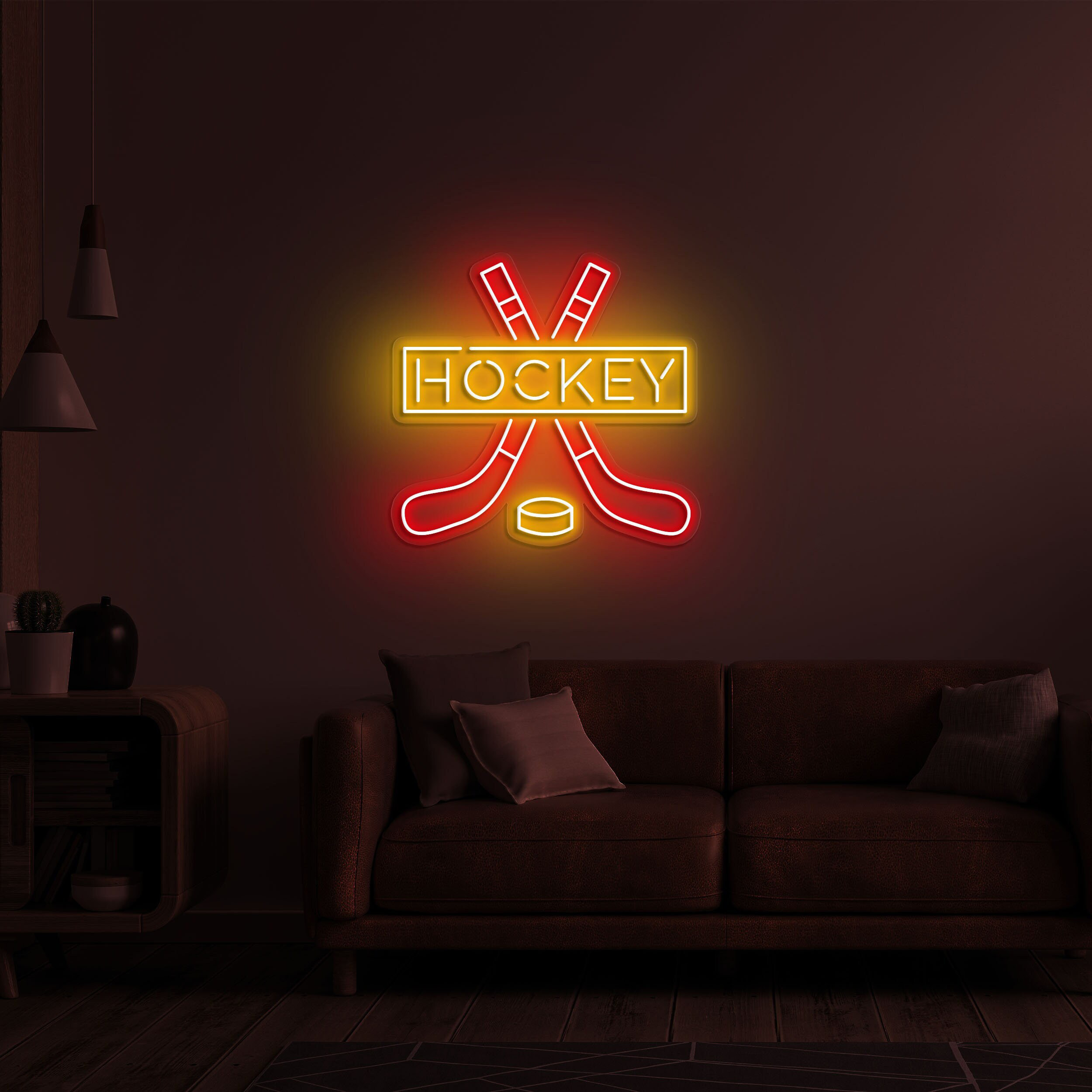Hockey Neon Sign, LED Wall Art, Neon Light for Game Room, Sports Decor, Hockey Neon Light for Man Caves, Sports Bars, and Hockey Fans, Gift