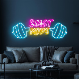 Beast Mode Neon Sign, Beast Mode LED Light, Gym Wall Decor, Dumbbell Wall Art, Fitness Neon Sign, Workout Wall Light, Gift For Gym Lover