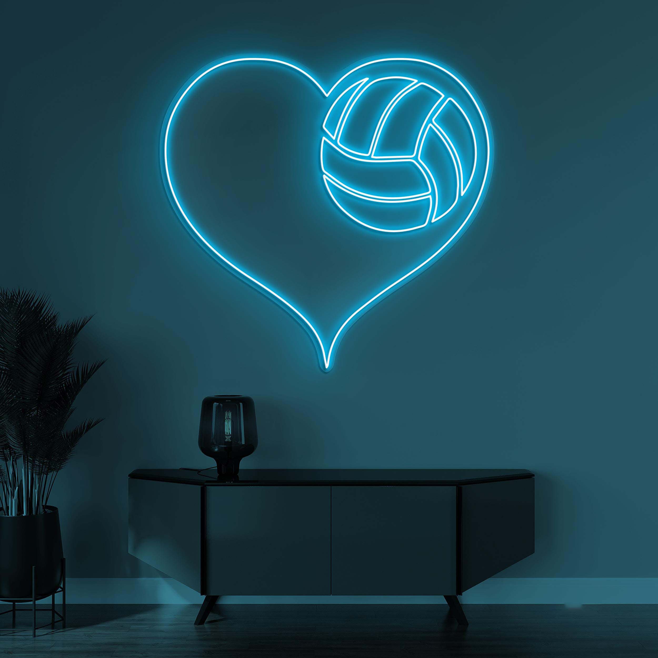 Volleyball Neon Sign, Volleyball LED Light, Volleyball Heart Wall Art, Heart Wall Decor, Volleyball Lover Neon Light, Love Volleyball Club