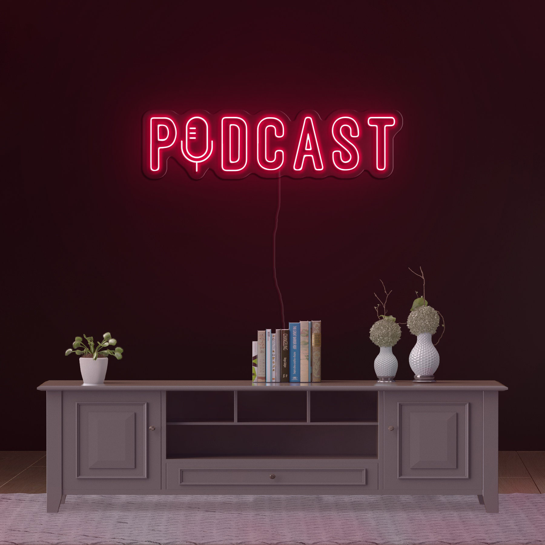 Podcast Neon Sign, LED Wall Decor for Home Studio, Unique Podcasting Room Art, Custom Neon Light, Personalized Podcast Sign, Gift Idea