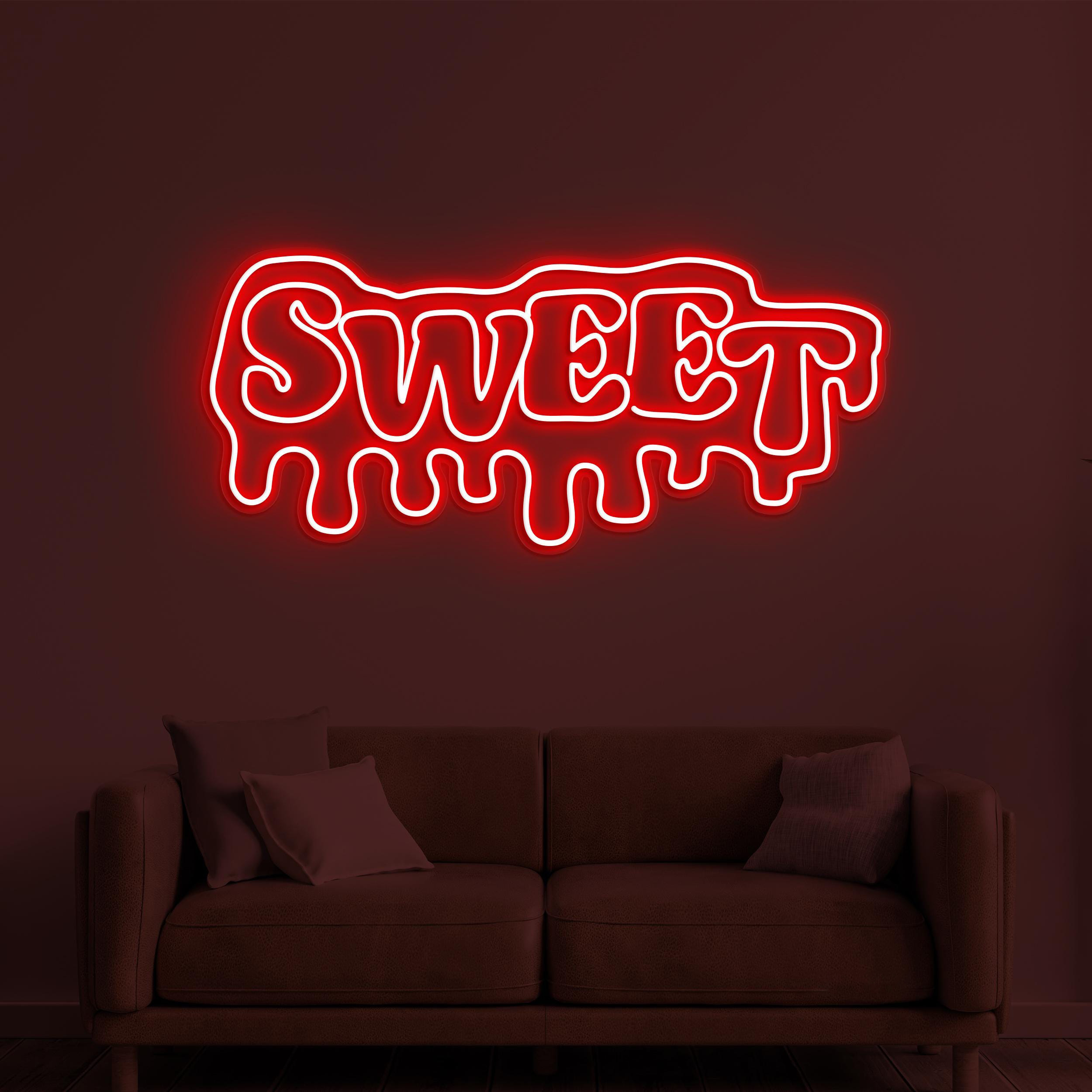 Sweet Neon Sign, Sweet LED Light, Ice Cream Shop Wall Decor, Sweet Logo Wall Art, Business Logo Neon Light, Candy Shop Decor, Dessert Lover