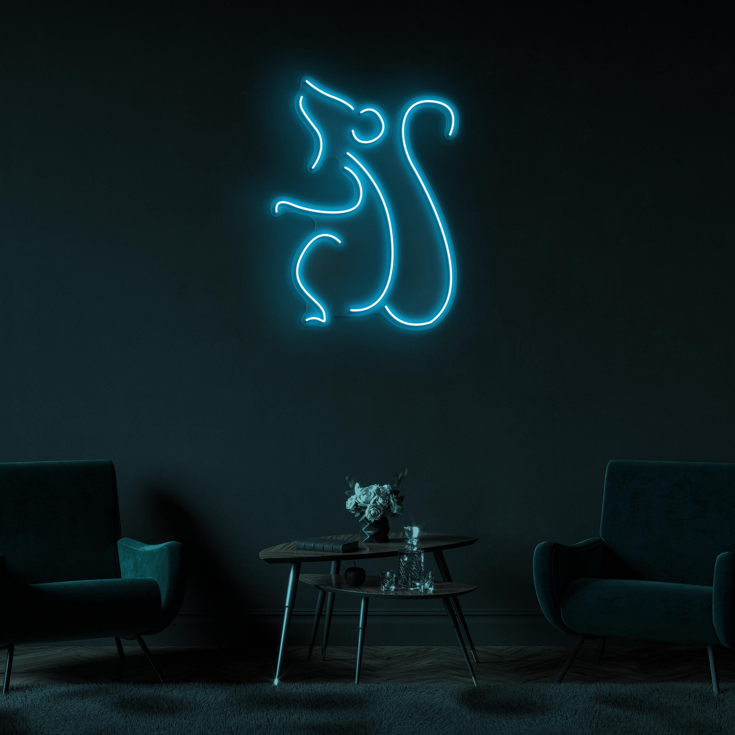 Mouse Neon Sign, Mouse LED Light, Cute Rat Wall Art, Kids Room Wall Decor, Rodent Led Sign, Animal Shop Neon Light, Customized Mouse Sign